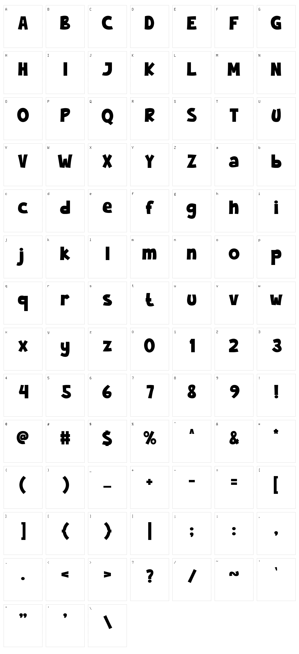 Quick Fox Character Set