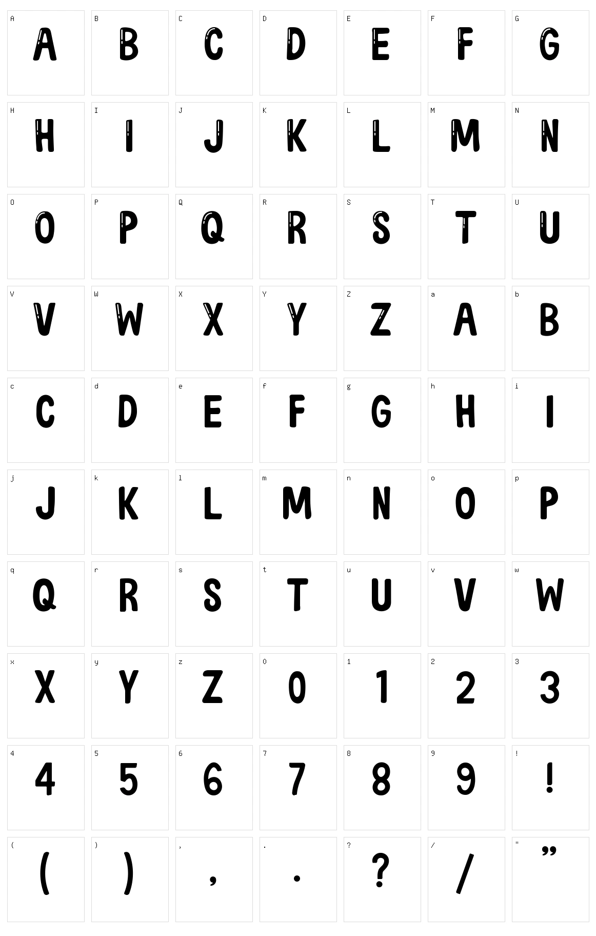 Quickens Character Set