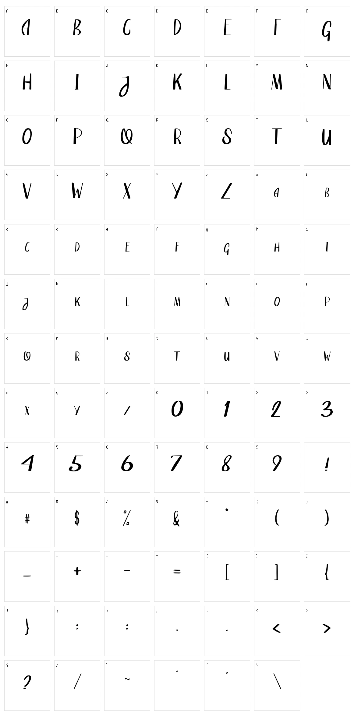 Quincrown Character Set
