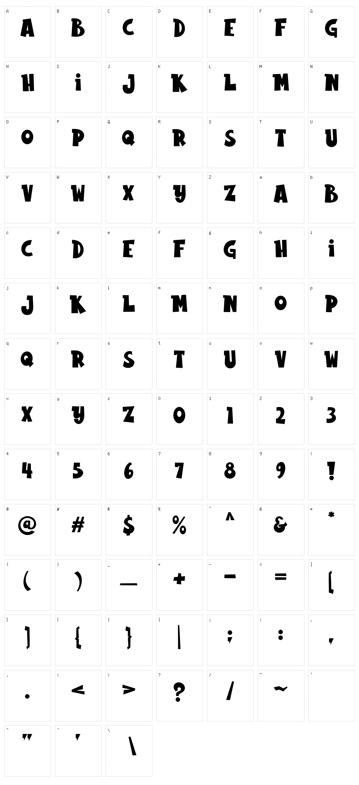 Rabbito Character Set