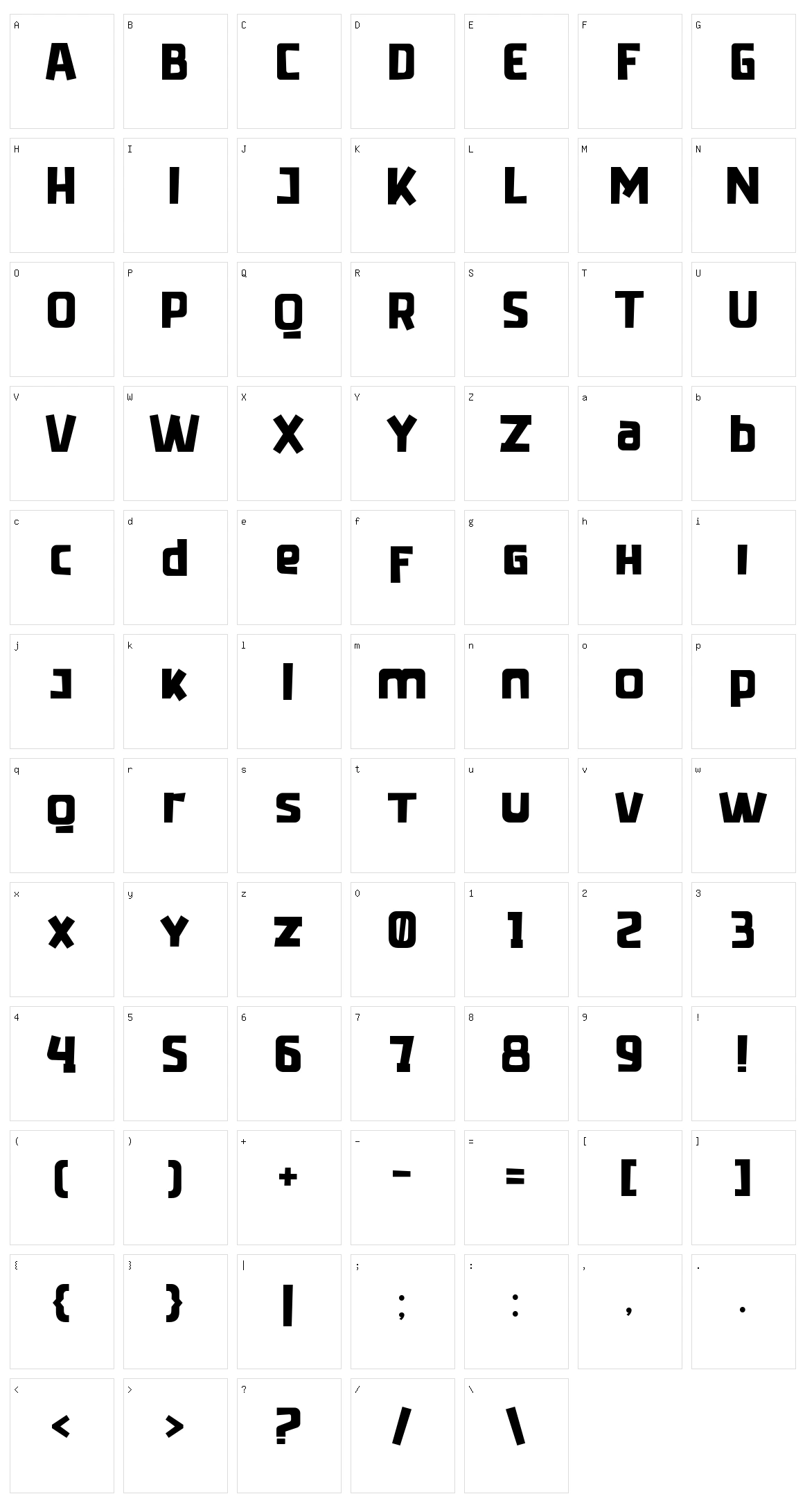 Radicalyps Character Set