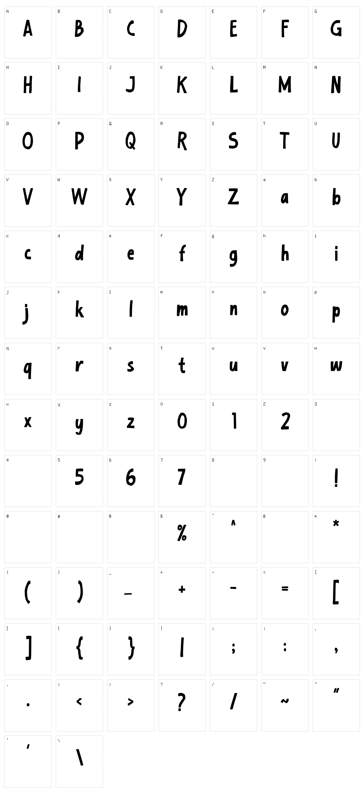 Rafferty Character Set