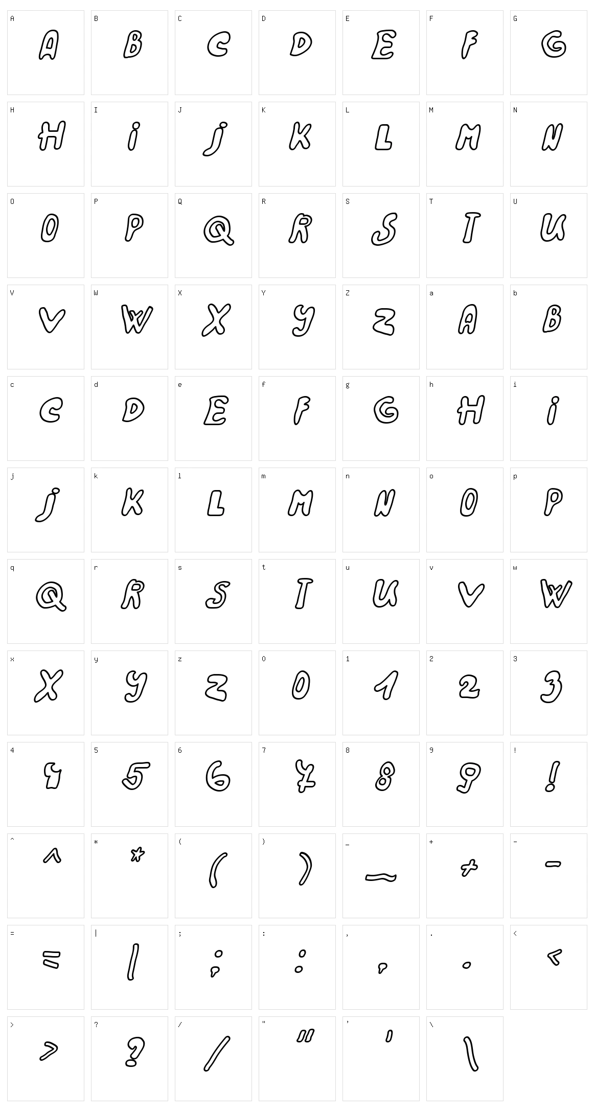 Rainbow 2000 Character Set