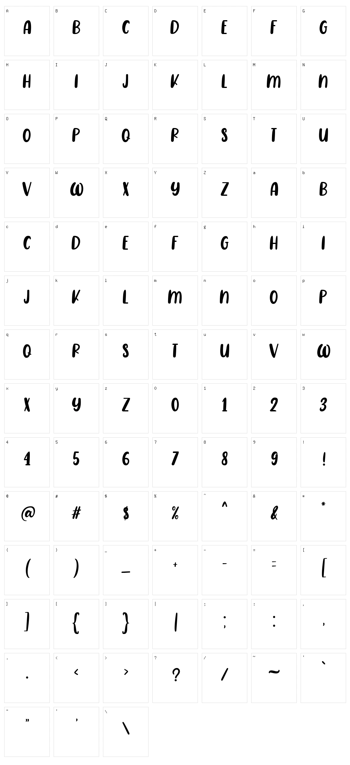 Range Orange Character Set