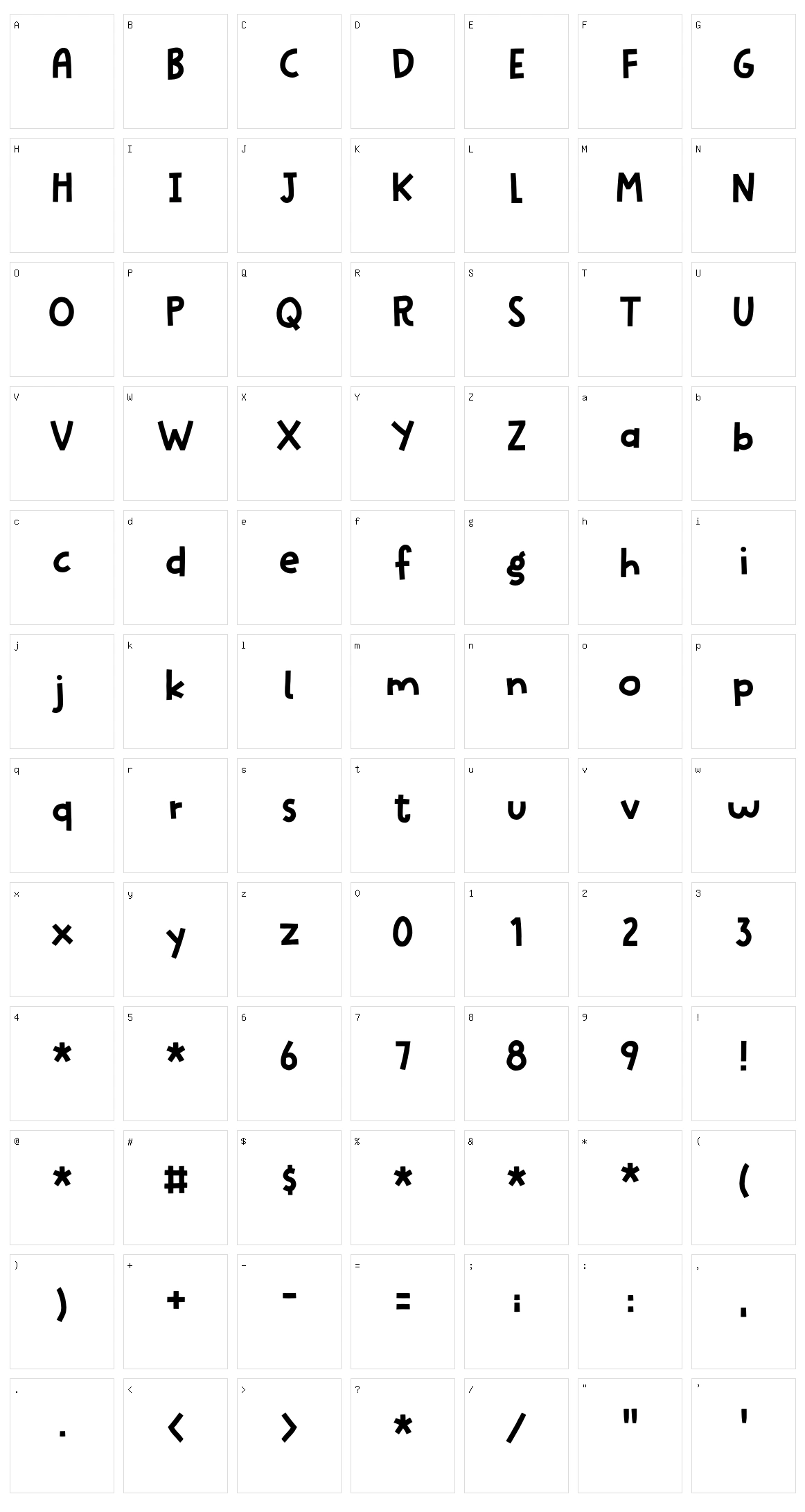 Regulaire Character Set