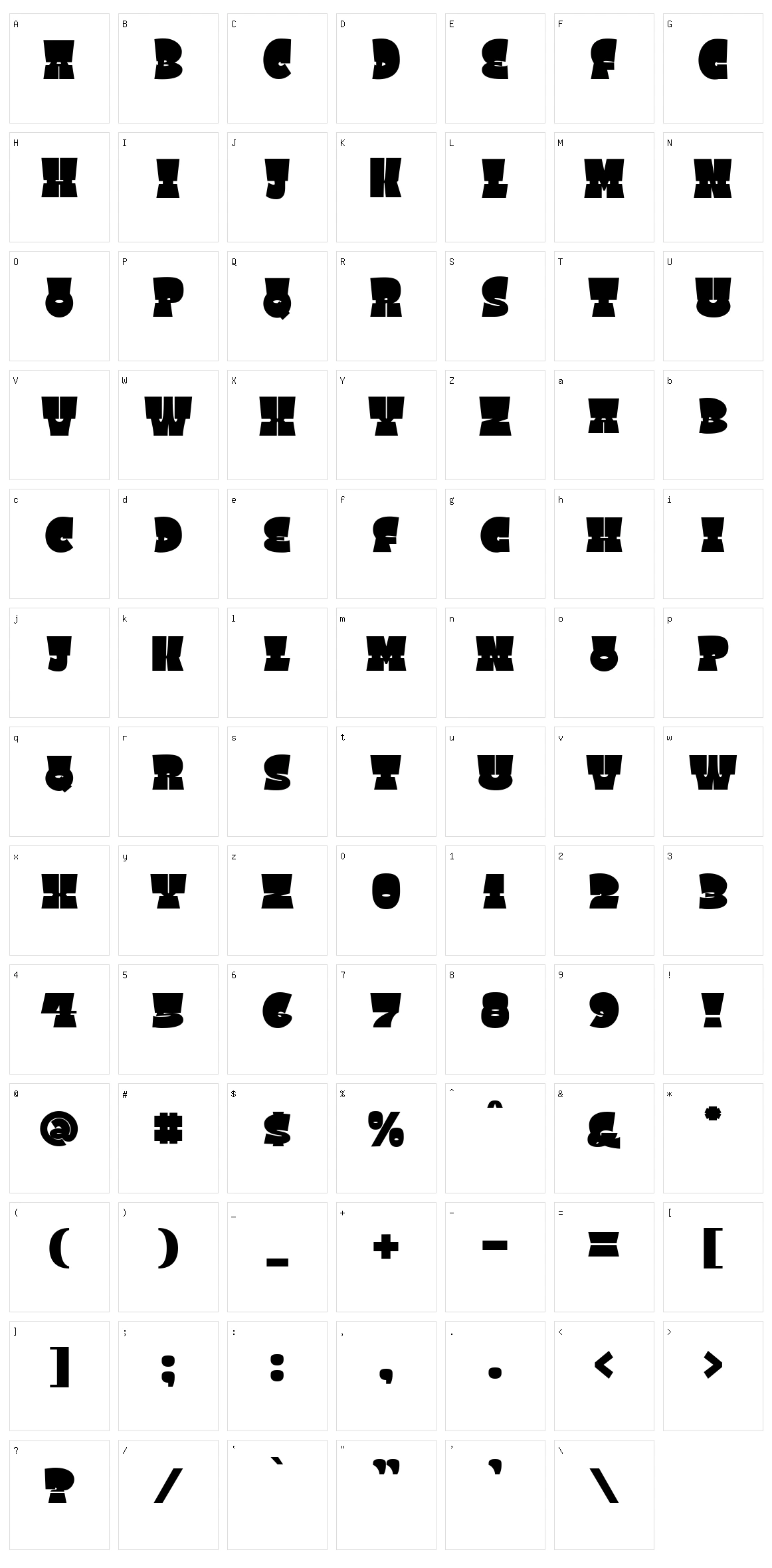 Square Spray Character Set