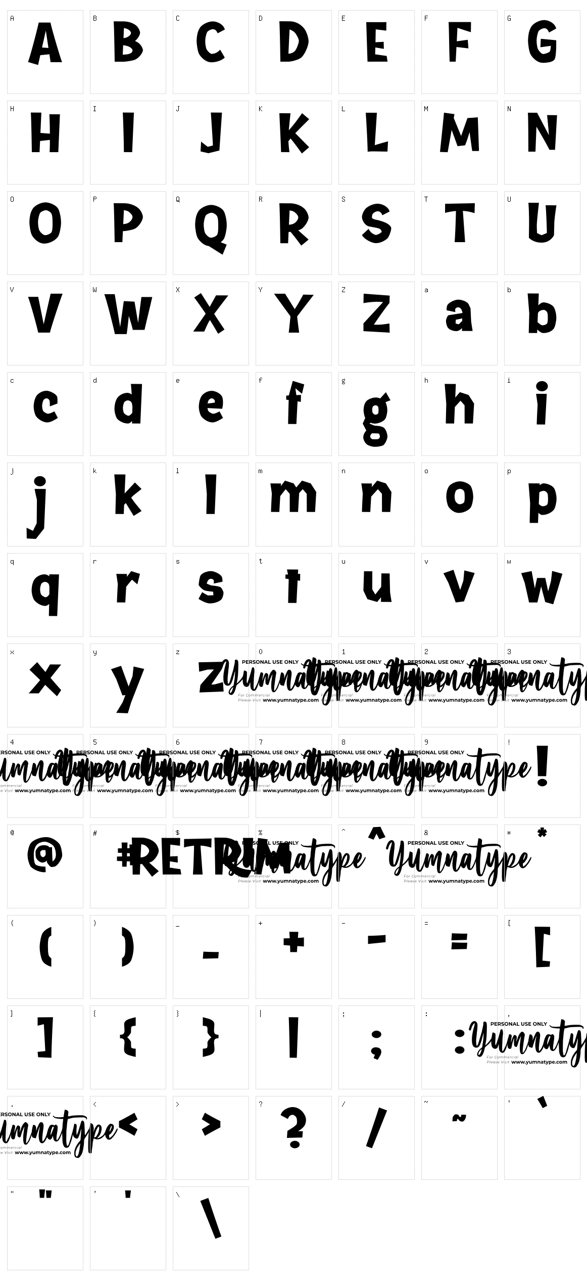 Retrim Character Set