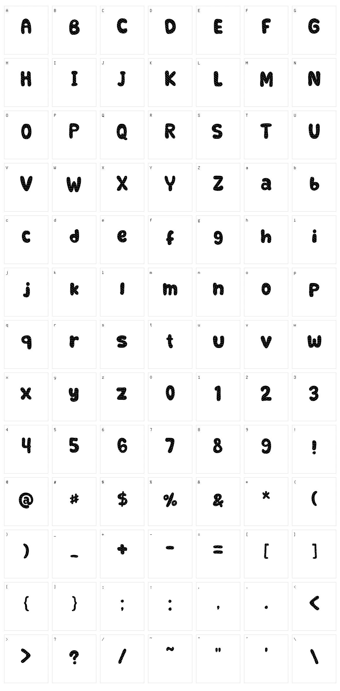 Retrofield Character Set