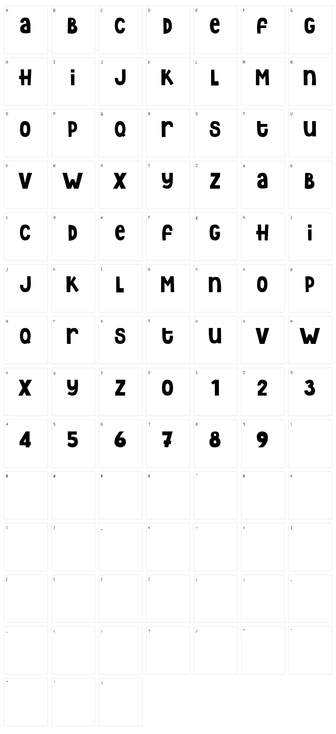 Rezdone Character Set