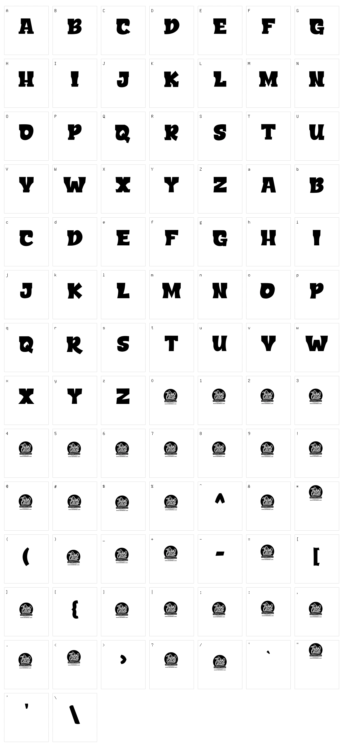 Exoner Character Set