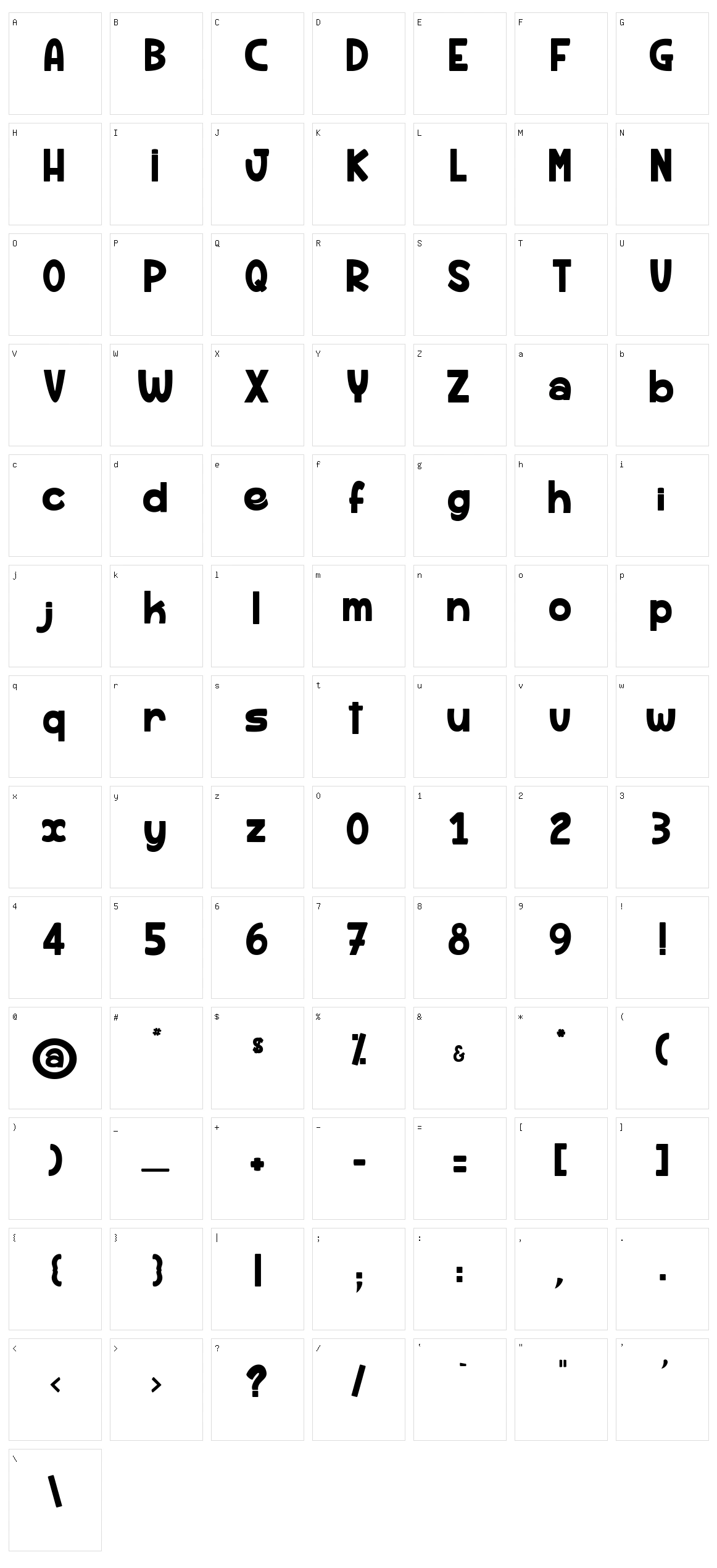 Rhum Banane Character Set