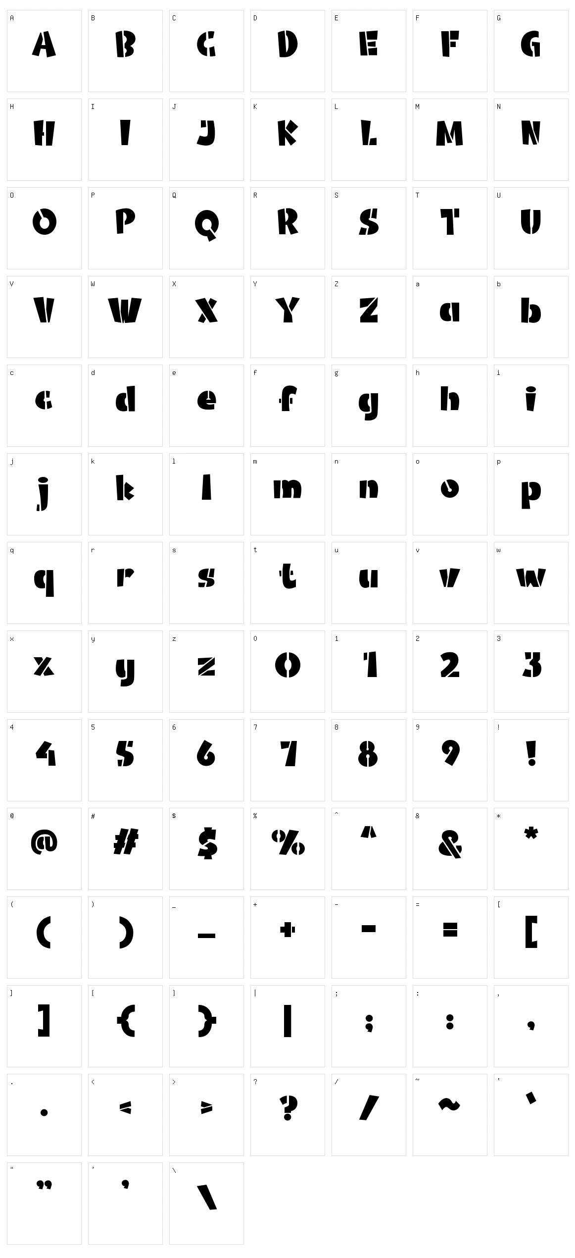 Rhune Explorer Character Set