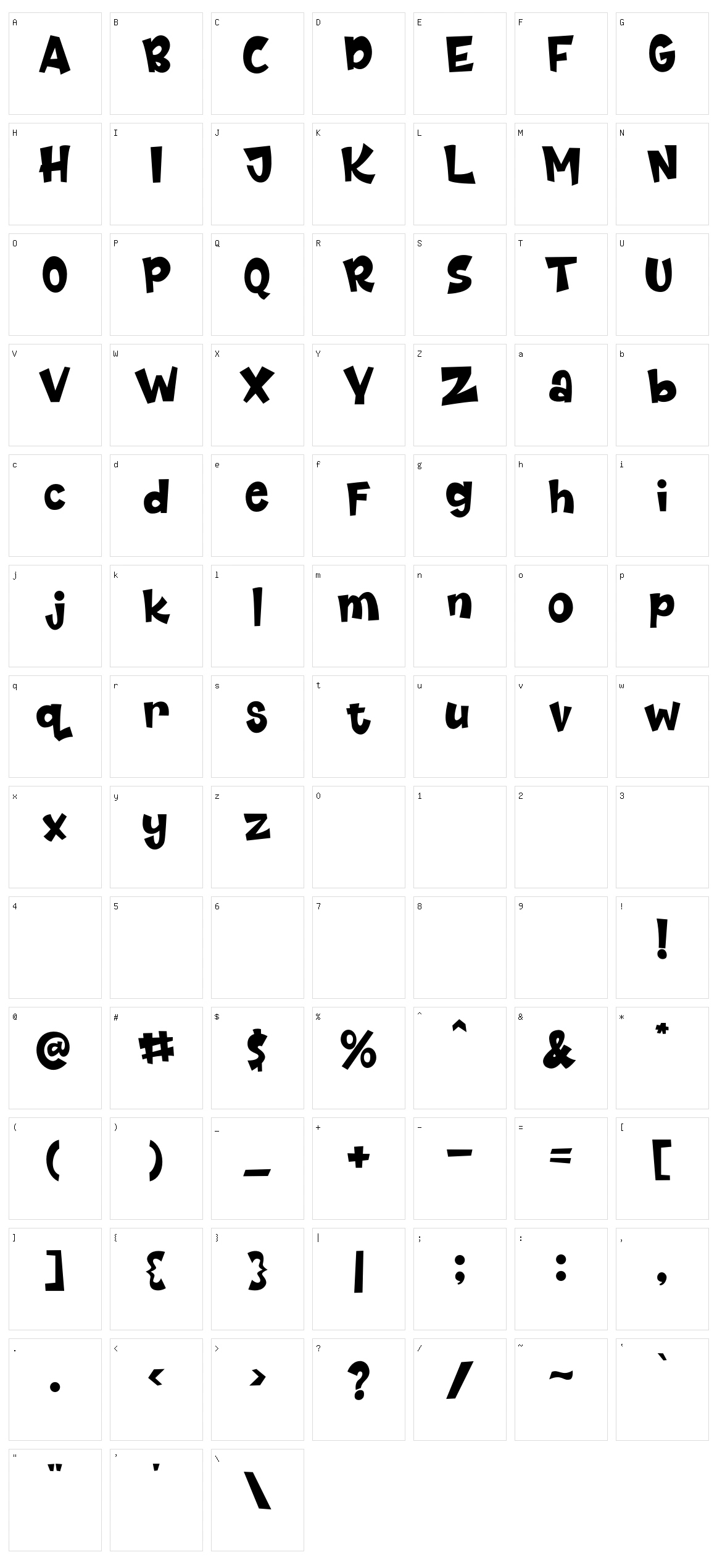 Riang Riung Character Set