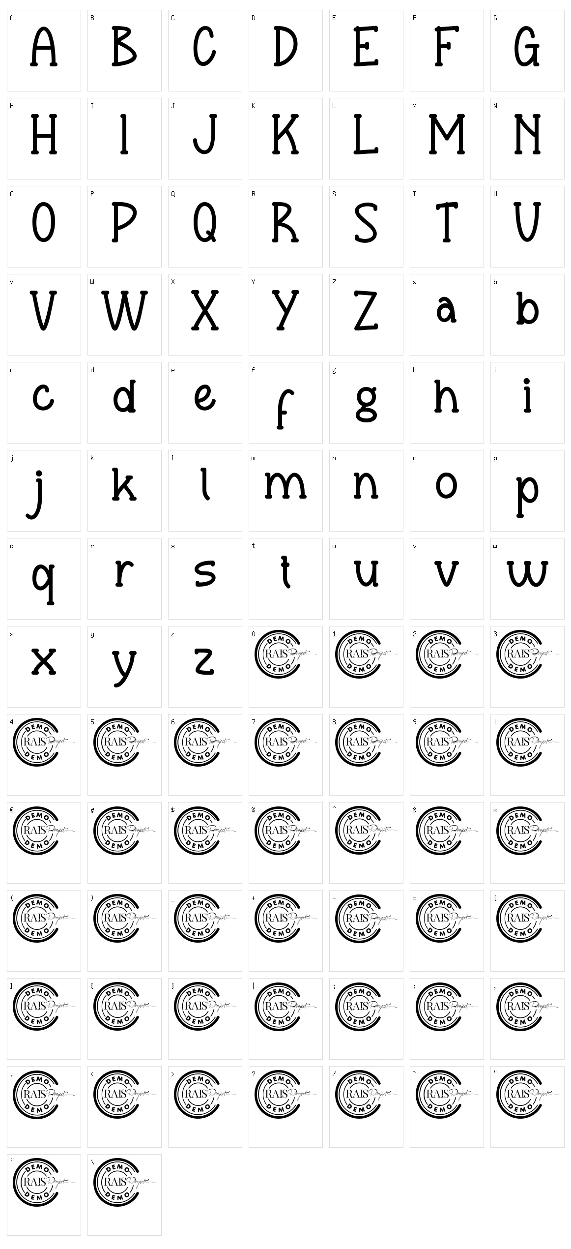 Riberio Character Set