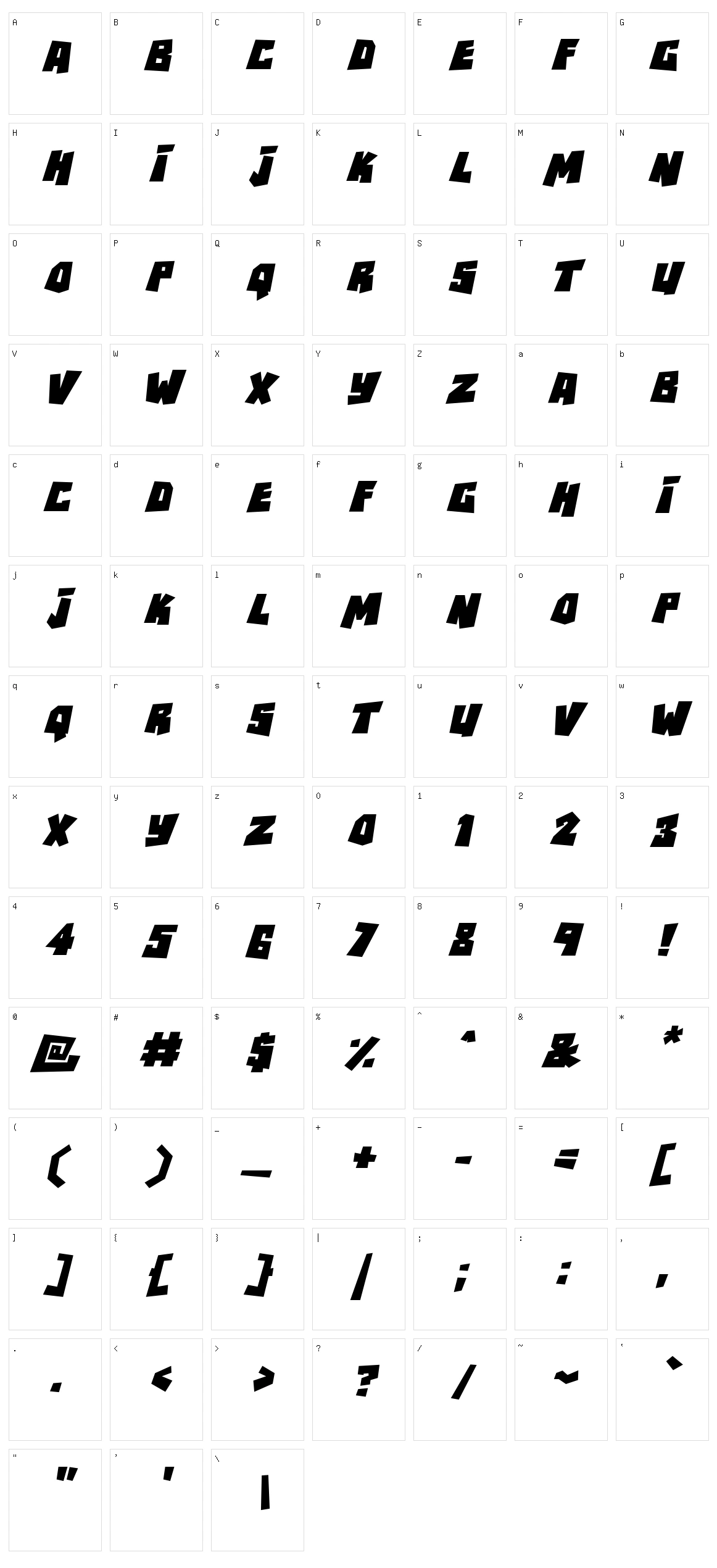 RockBiter Character Set