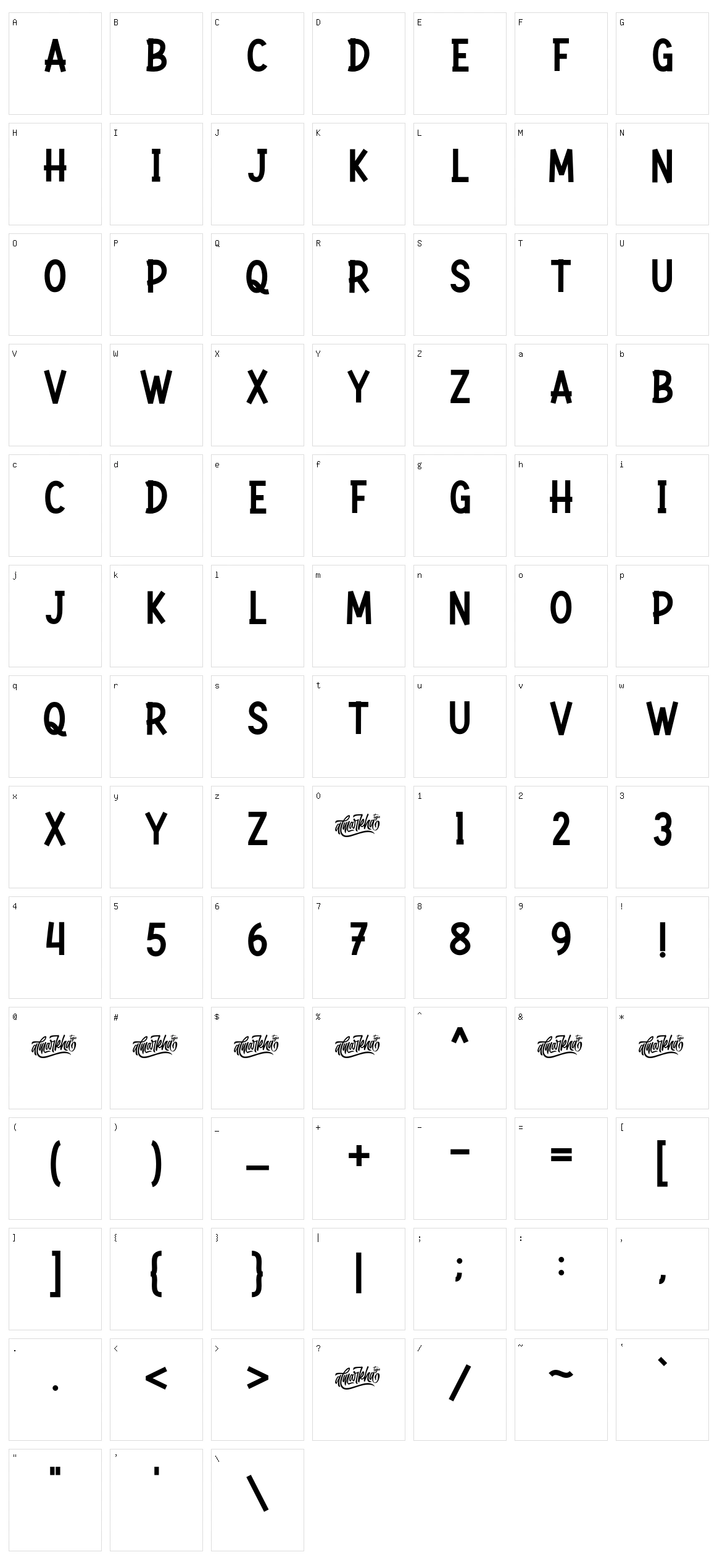 Rockbitz Character Set