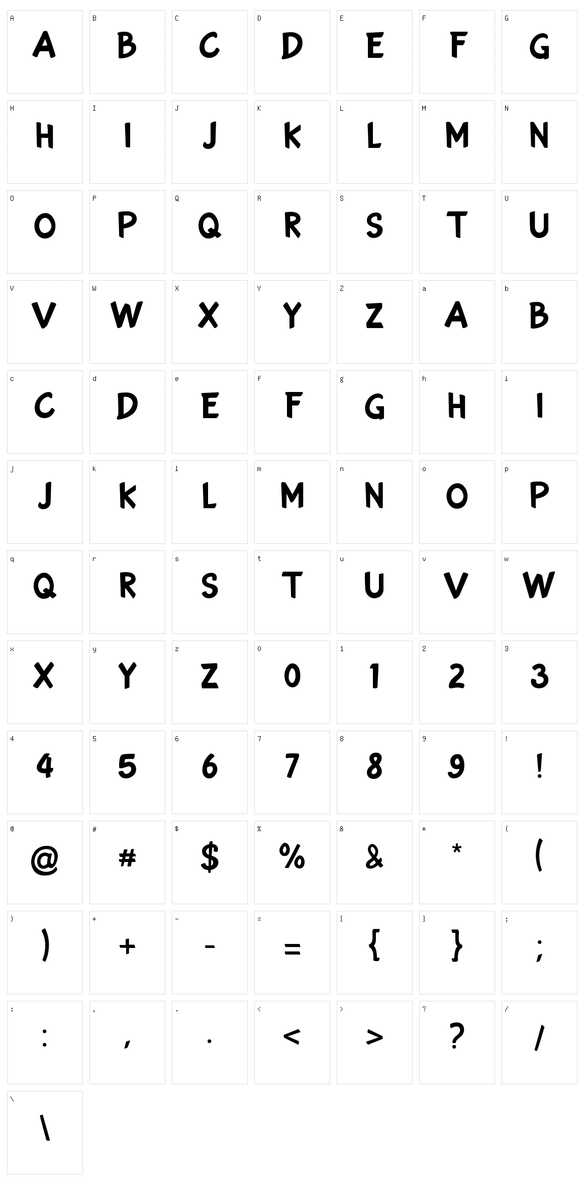 Rockbubble Character Set