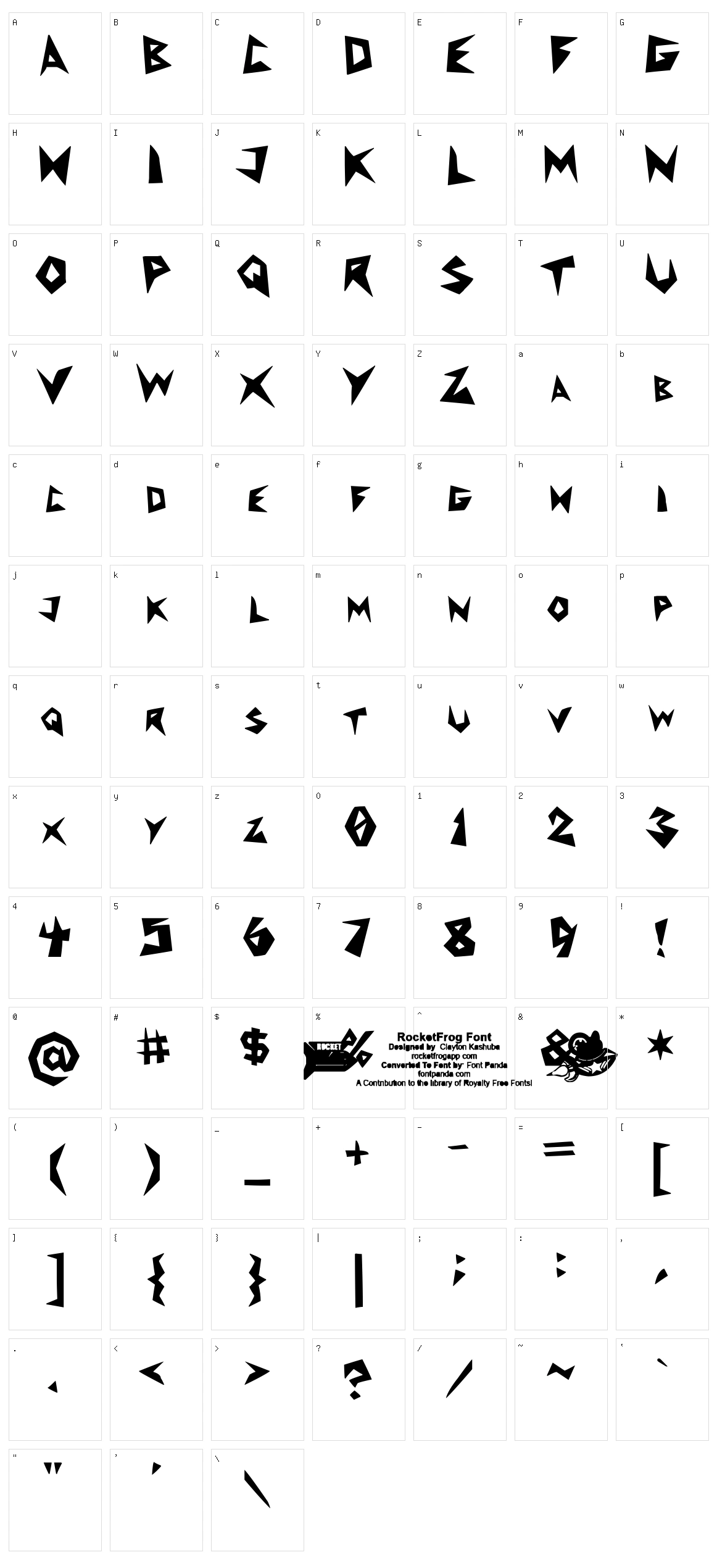 RocketFrog Character Set