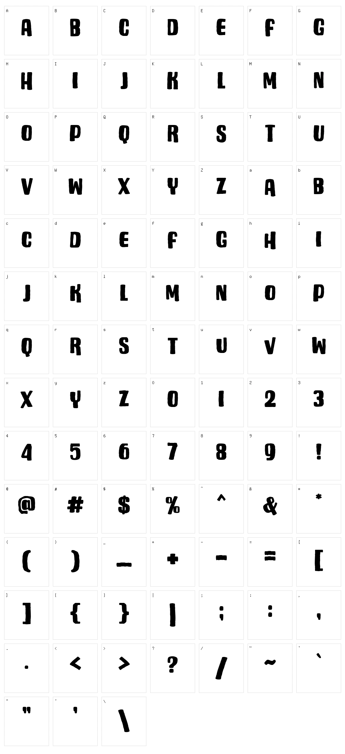 Rockies Character Set