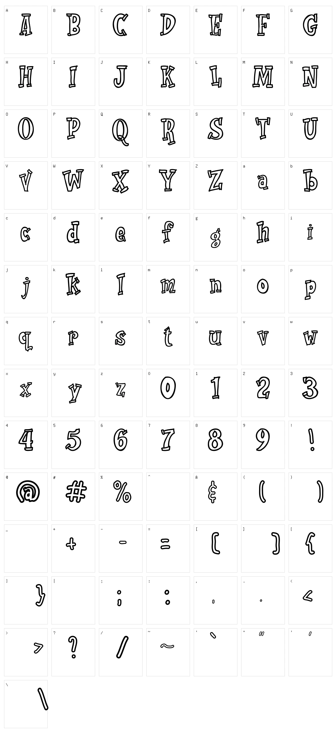 Rolade Character Set