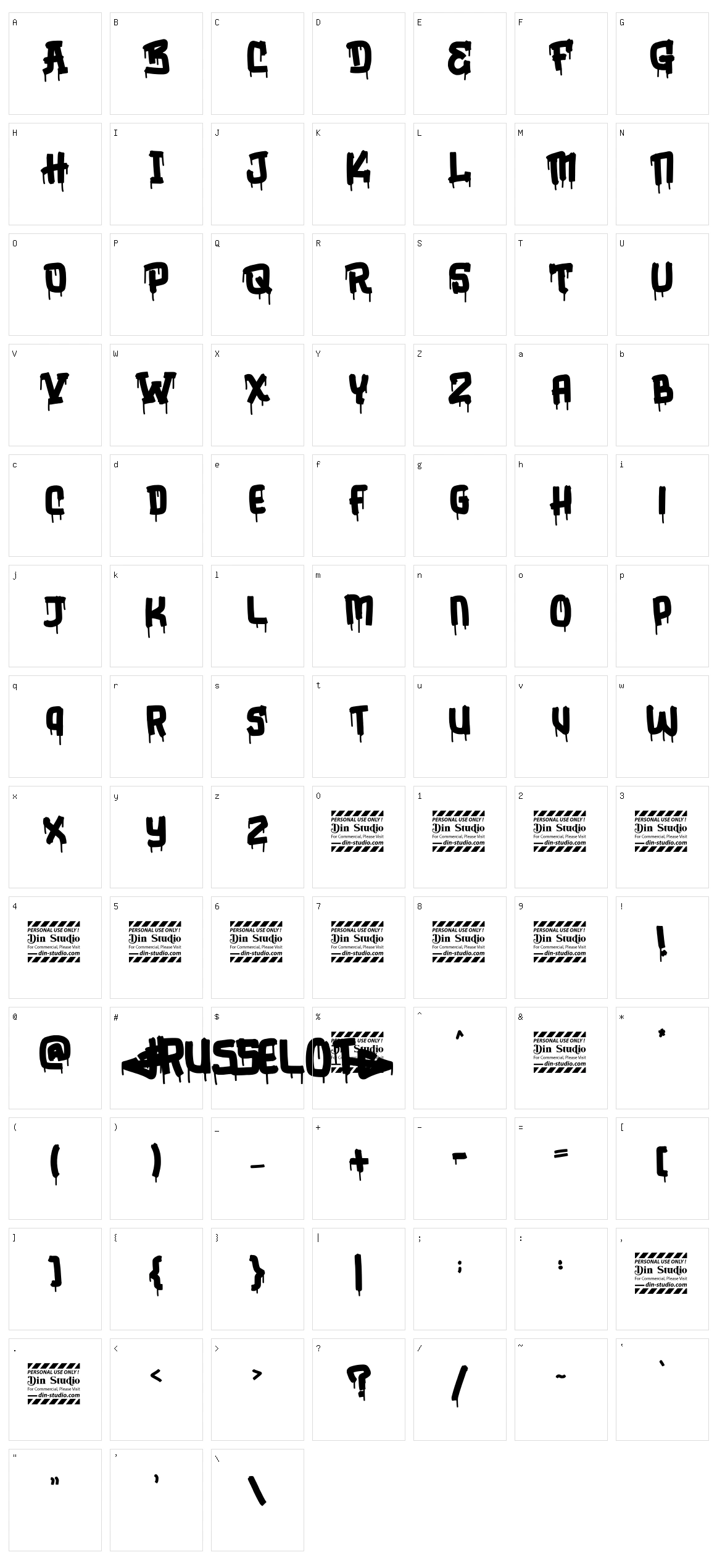 Russelot Character Set