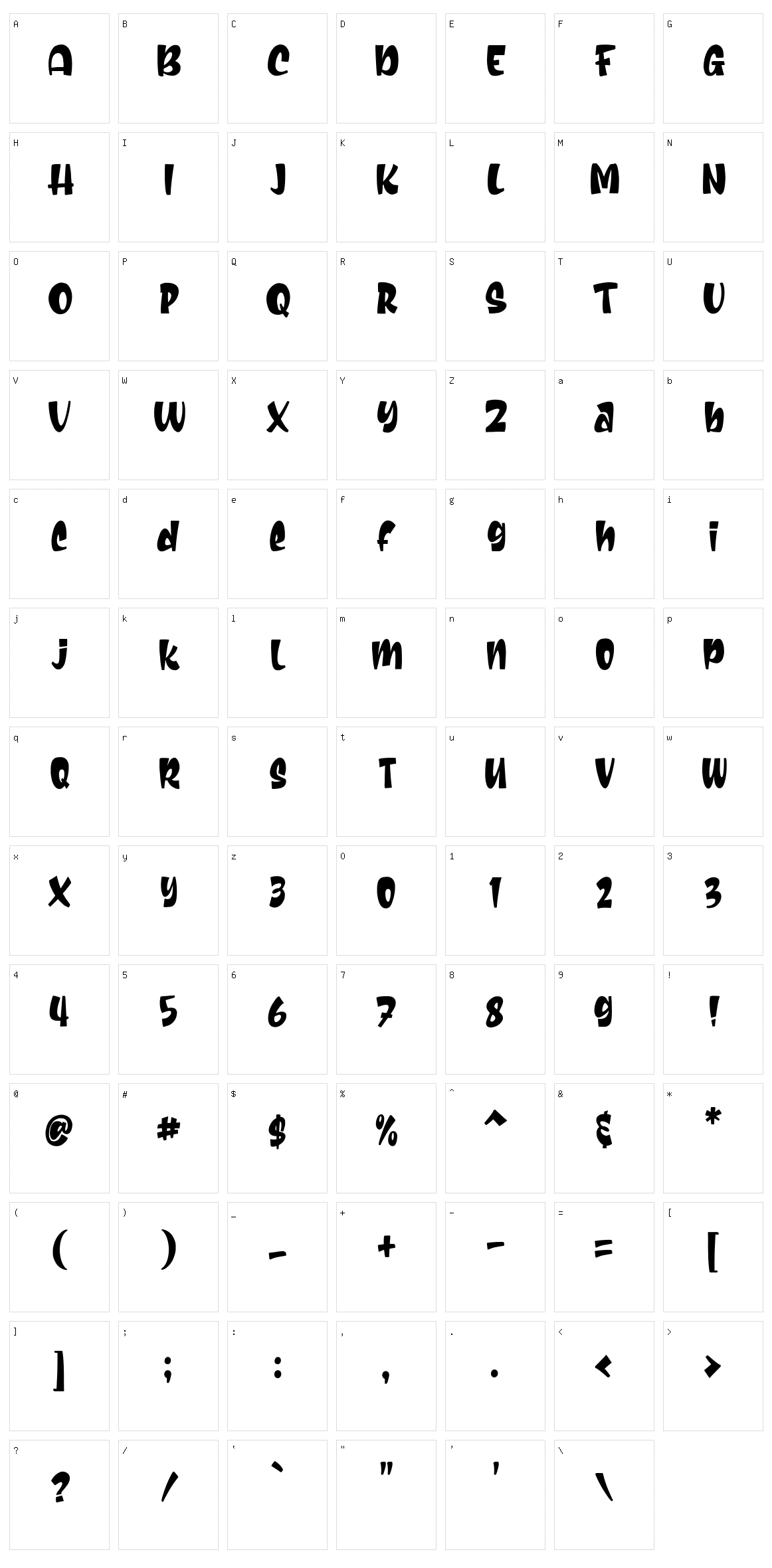 Romie Shine Character Set