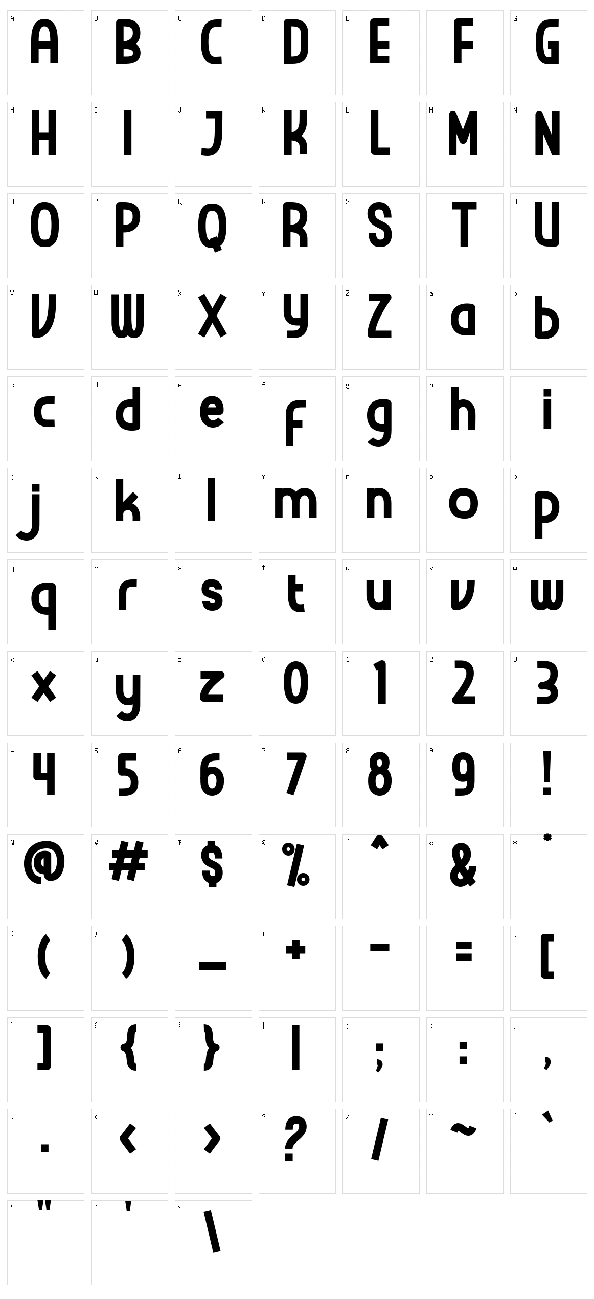 Ronaldi Guje Character Set