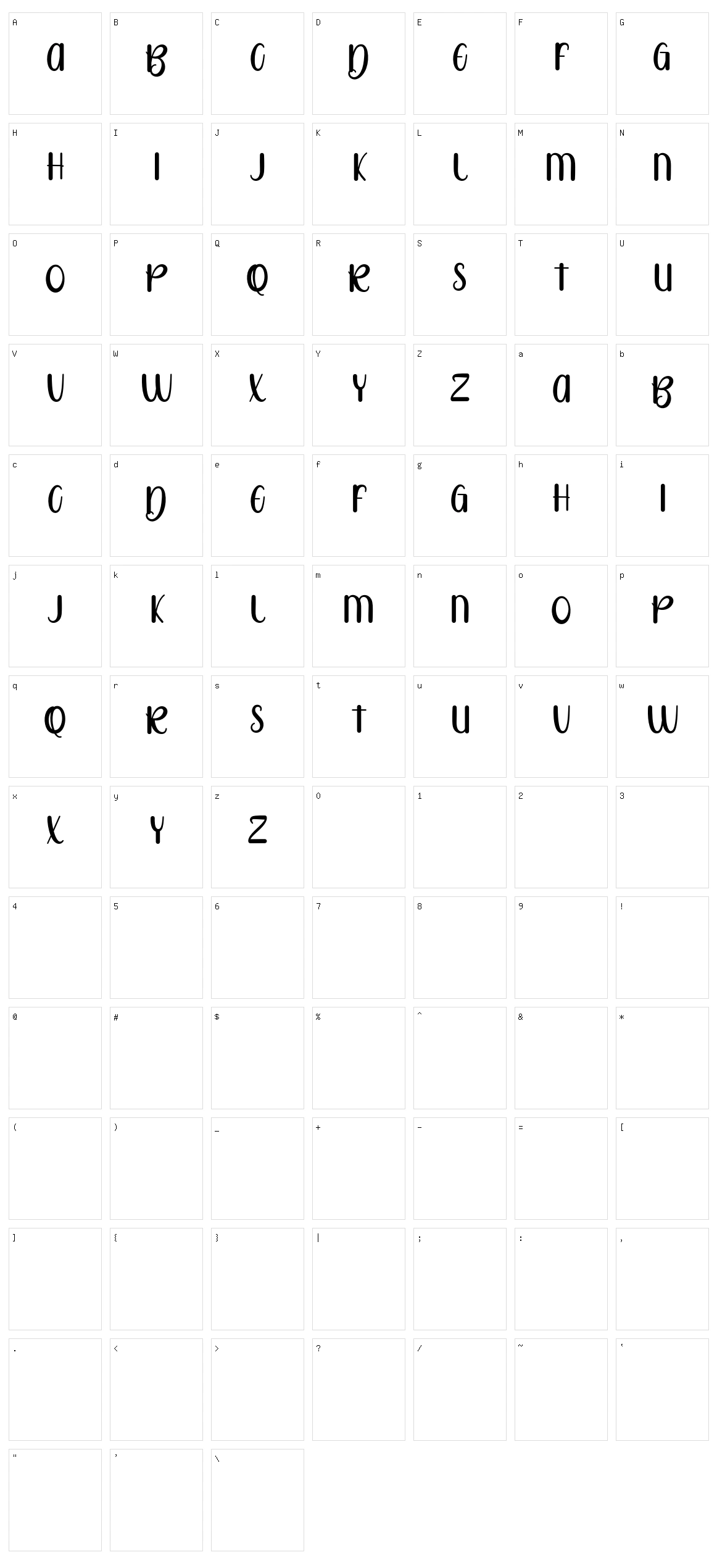 Rotter Bradly Character Set