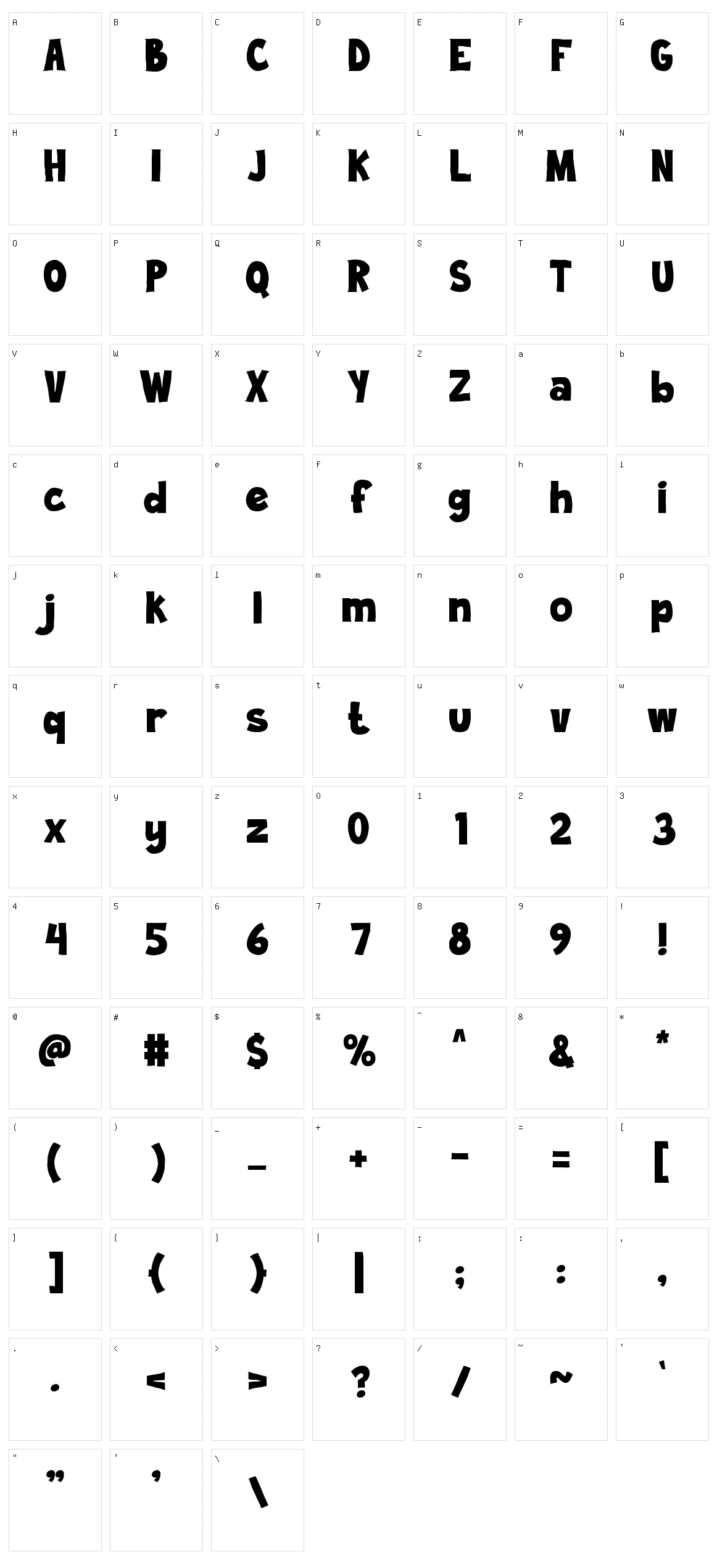 Rough Badge Character Set