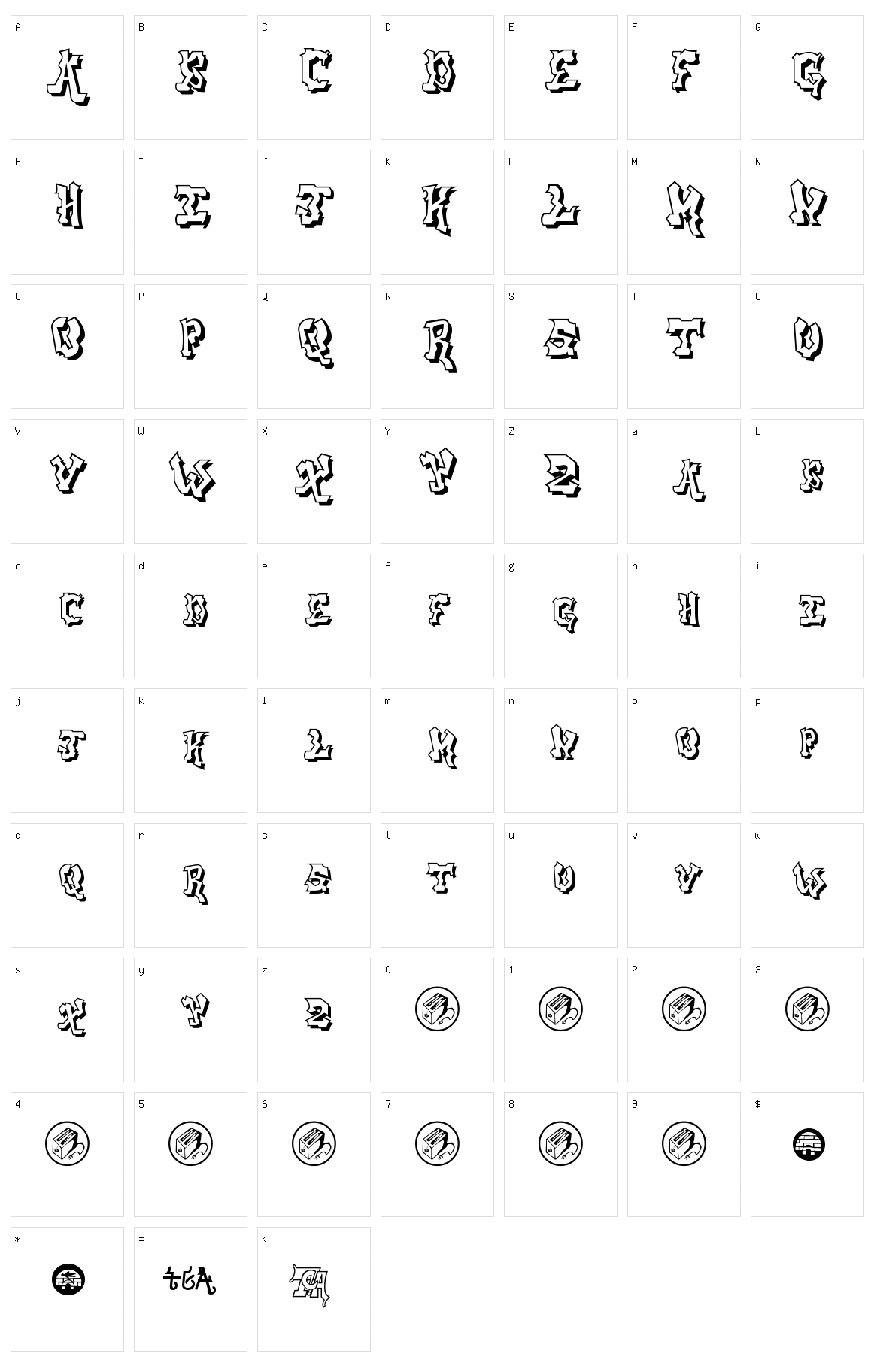 Aerosol Menace Character Set