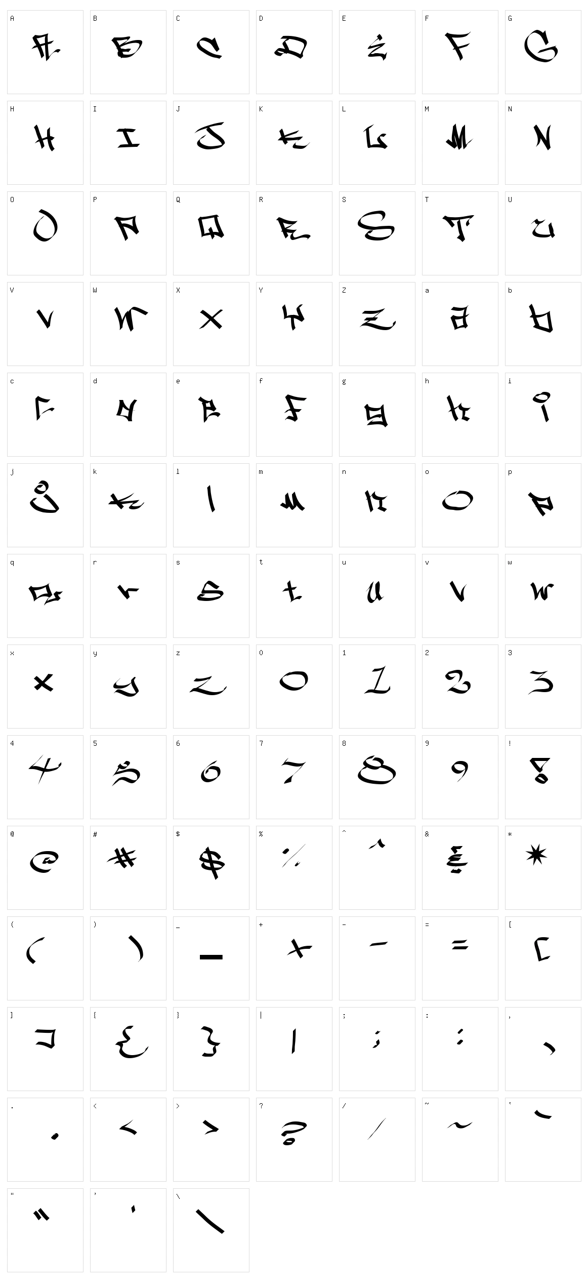West Side Character Set