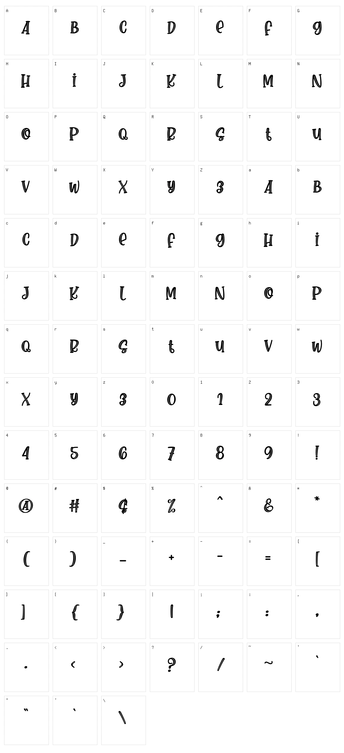 Saferick Character Set