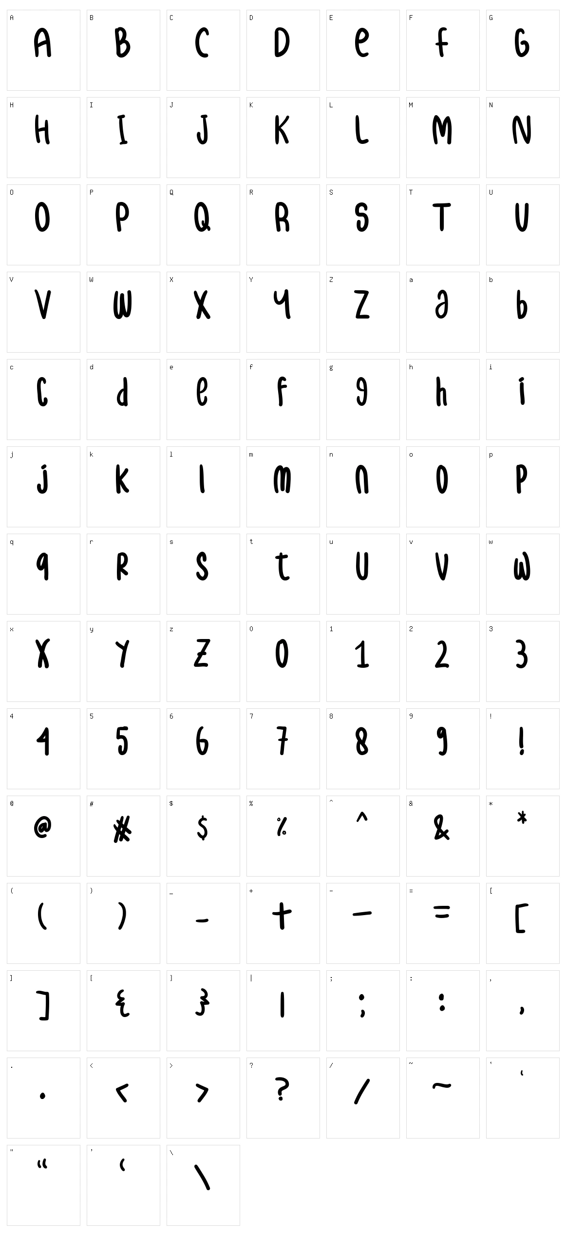 Samble Character Set