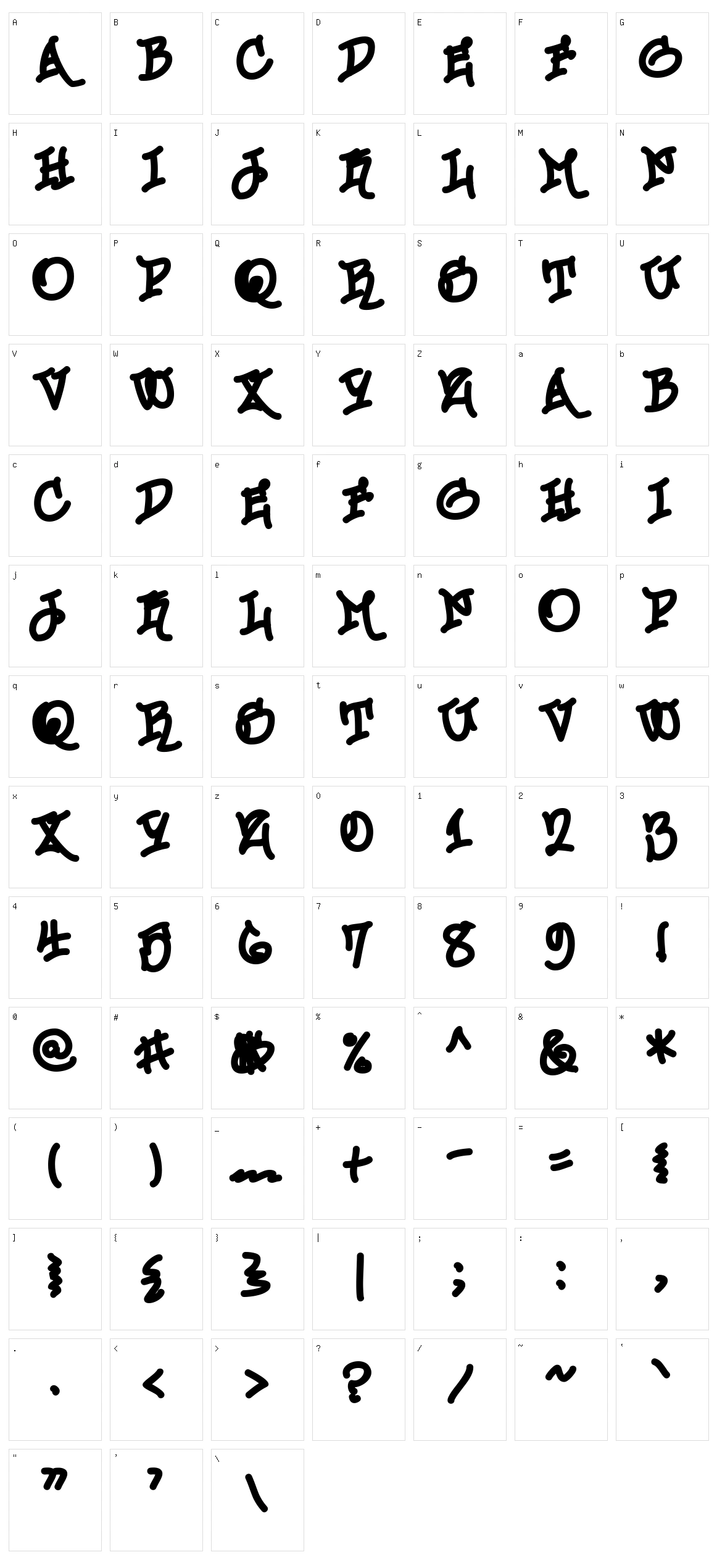 Urban Scrawl Character Set
