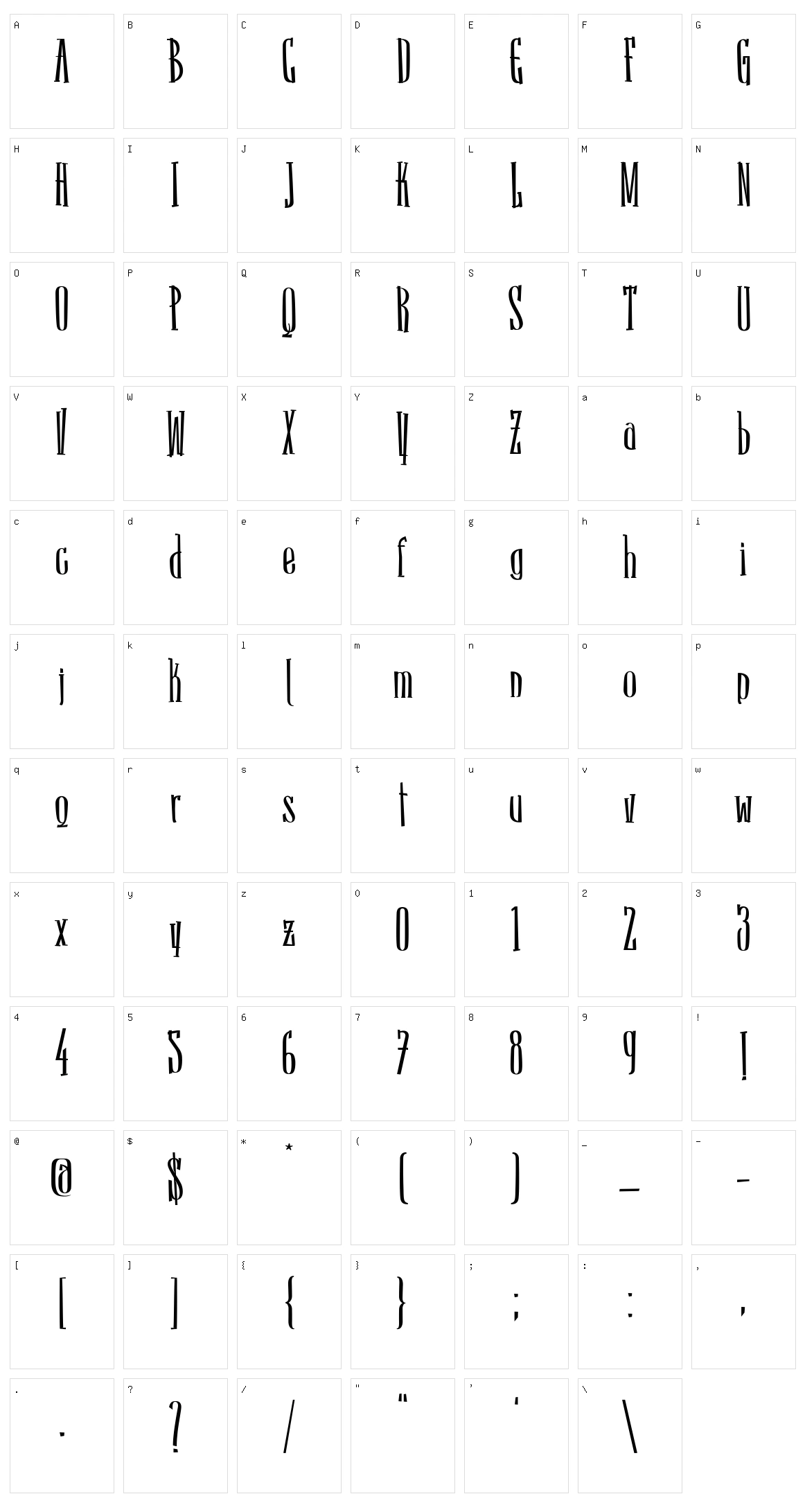 Sancho Character Set