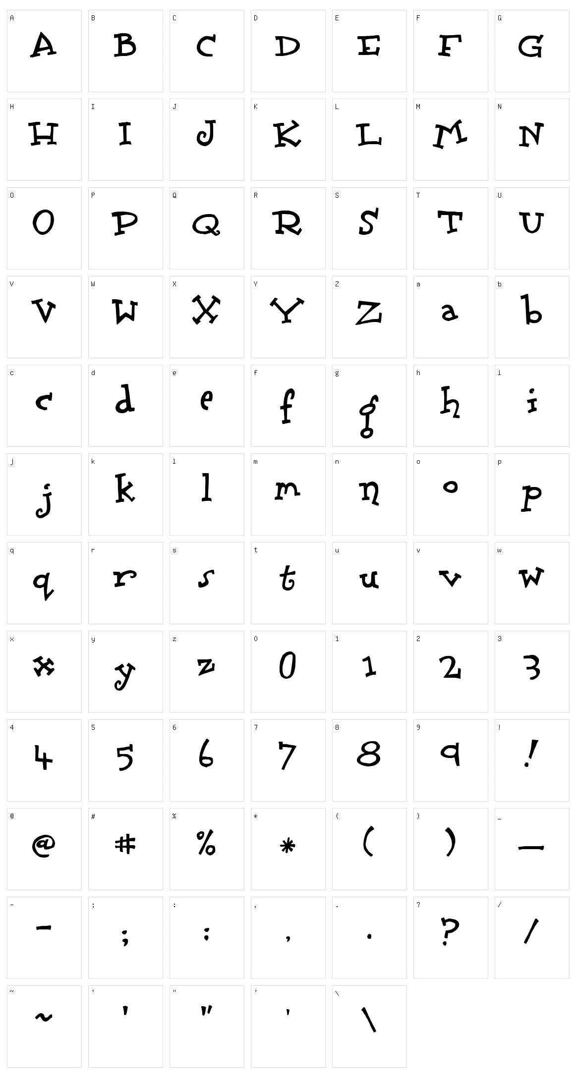 Scrubadoo Character Set