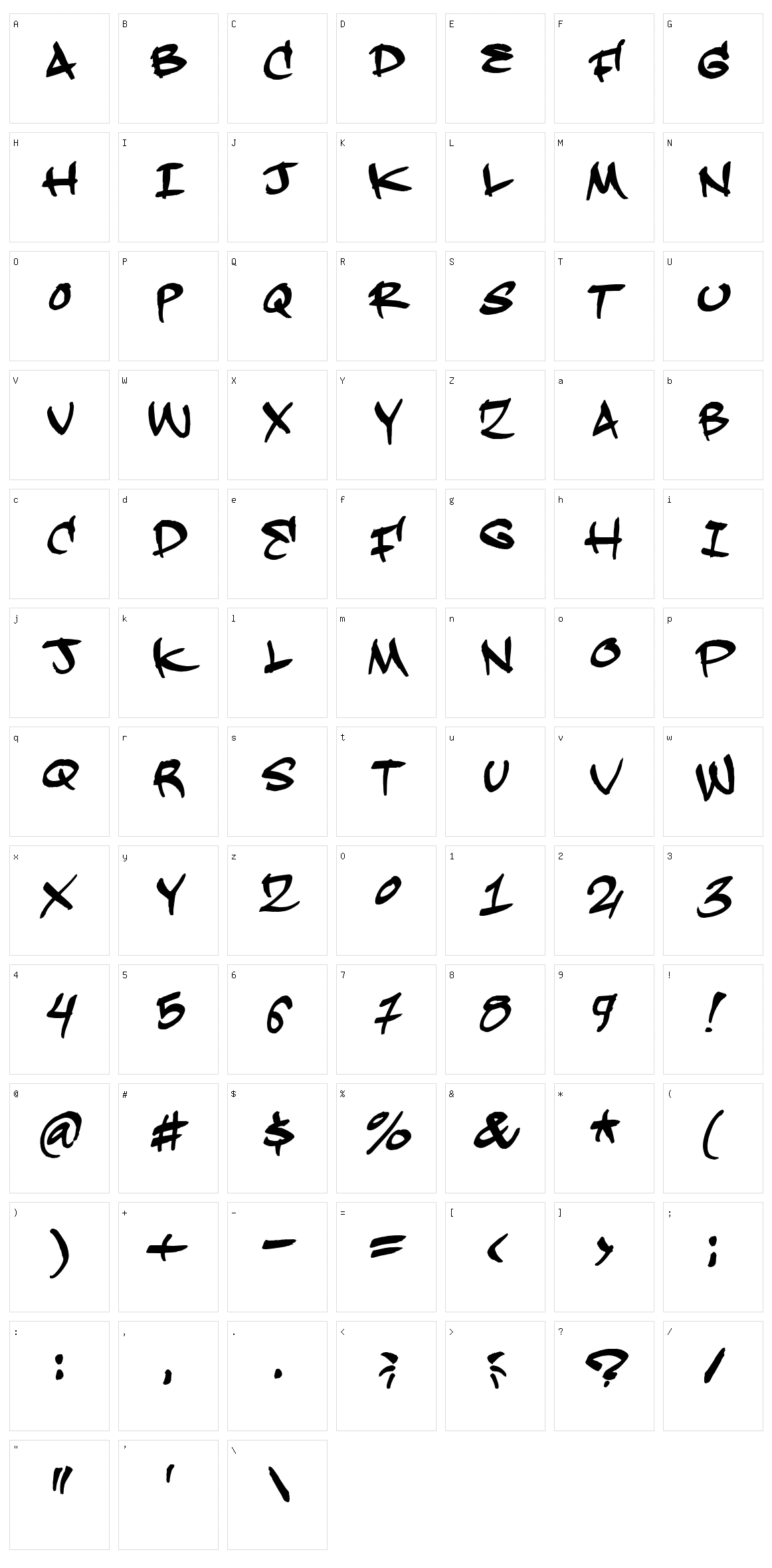 Hardkaze Character Set