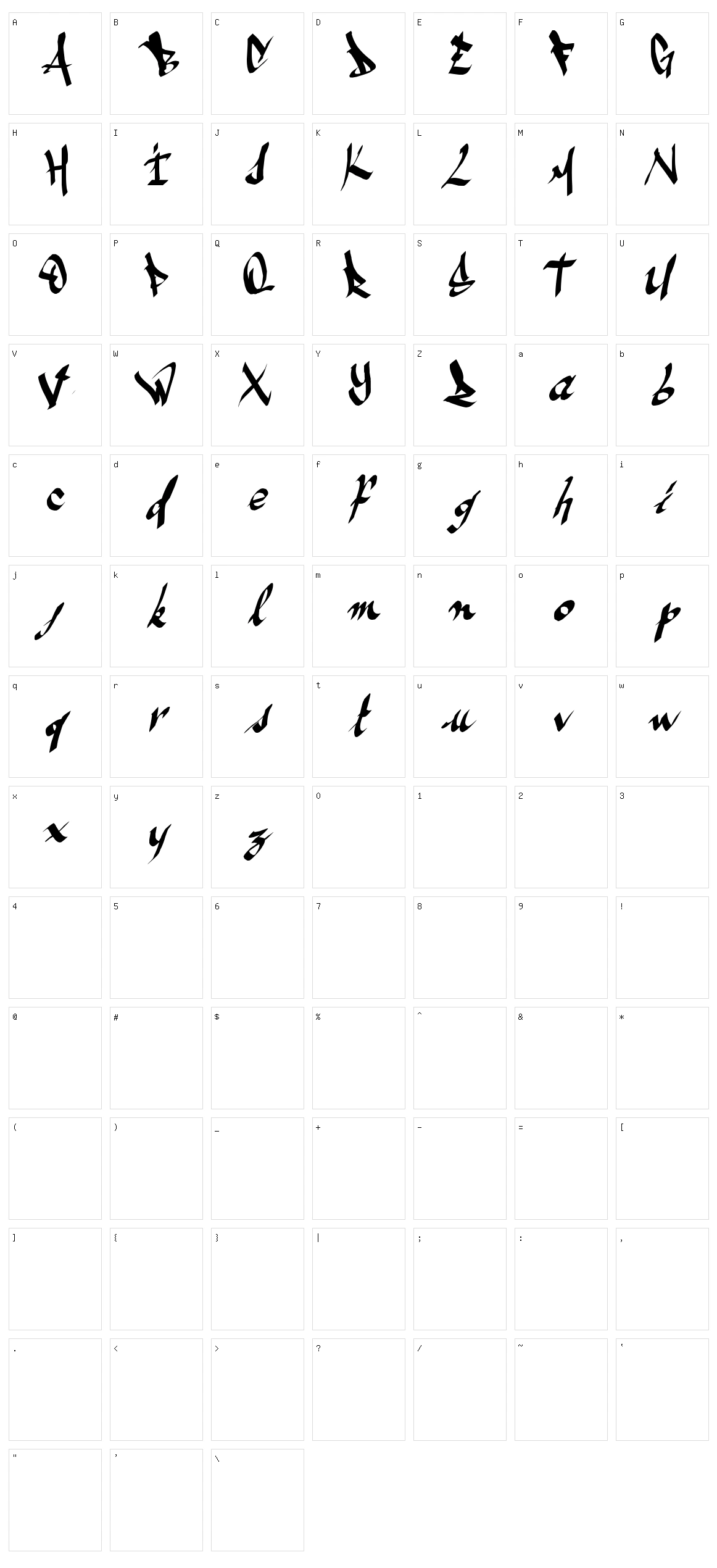 Ameze's Font Character Set