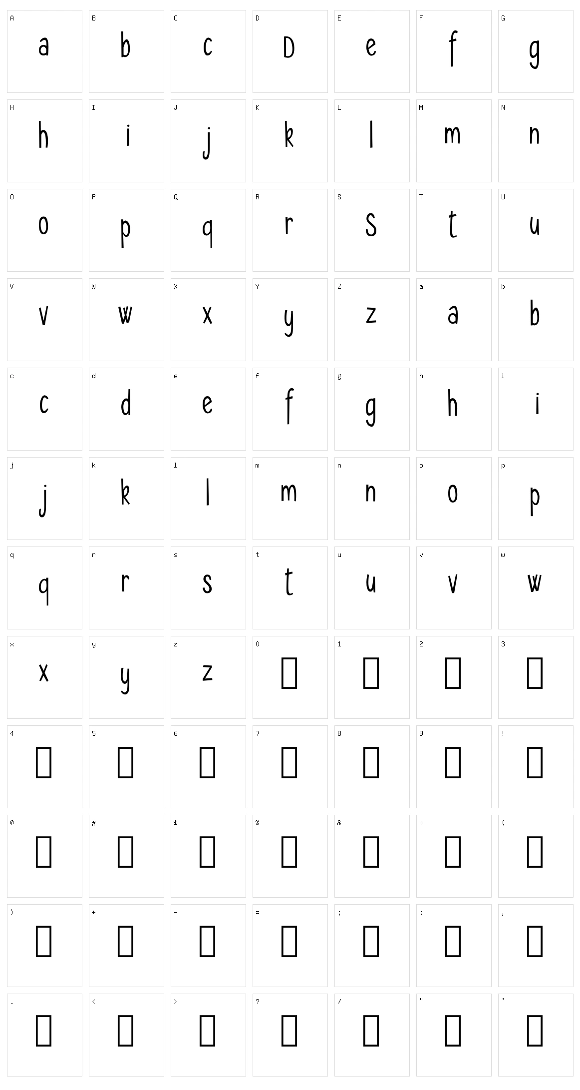 Seryfan Character Set