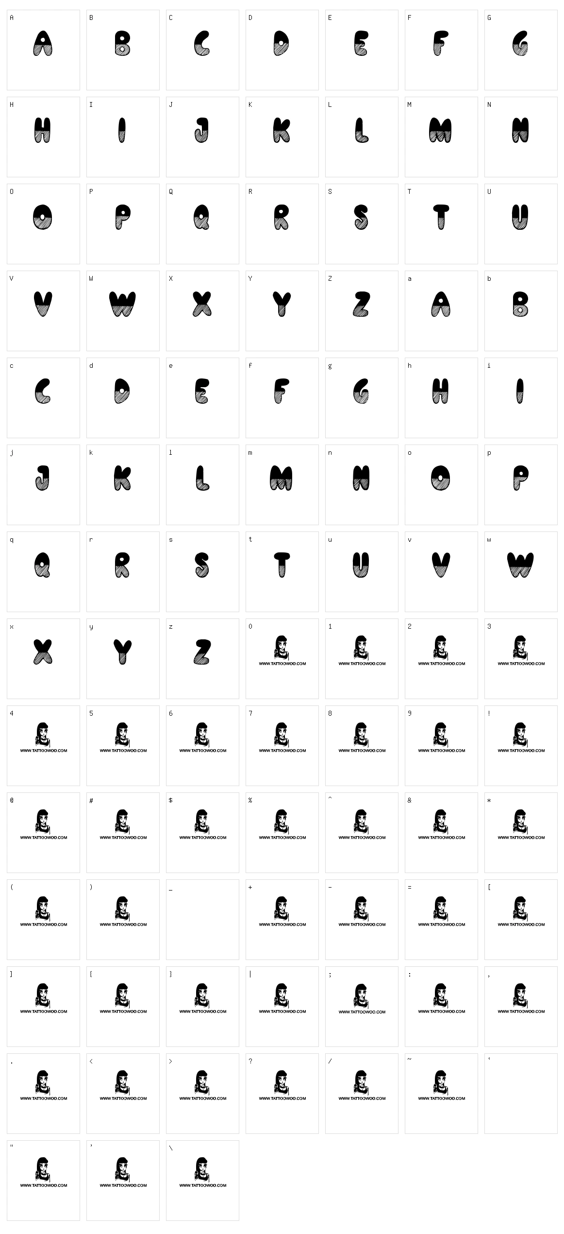 Shades of Black Character Set