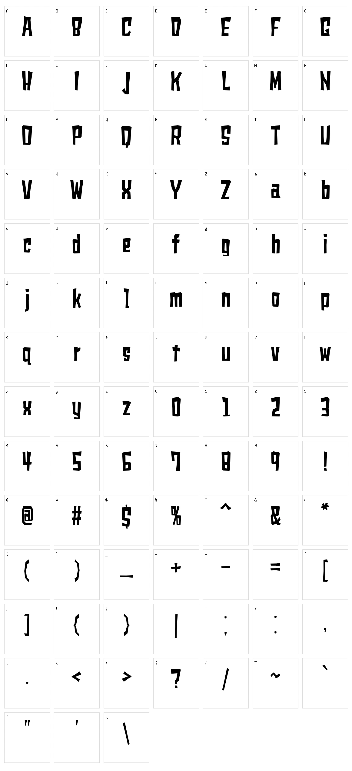 Shears Character Set