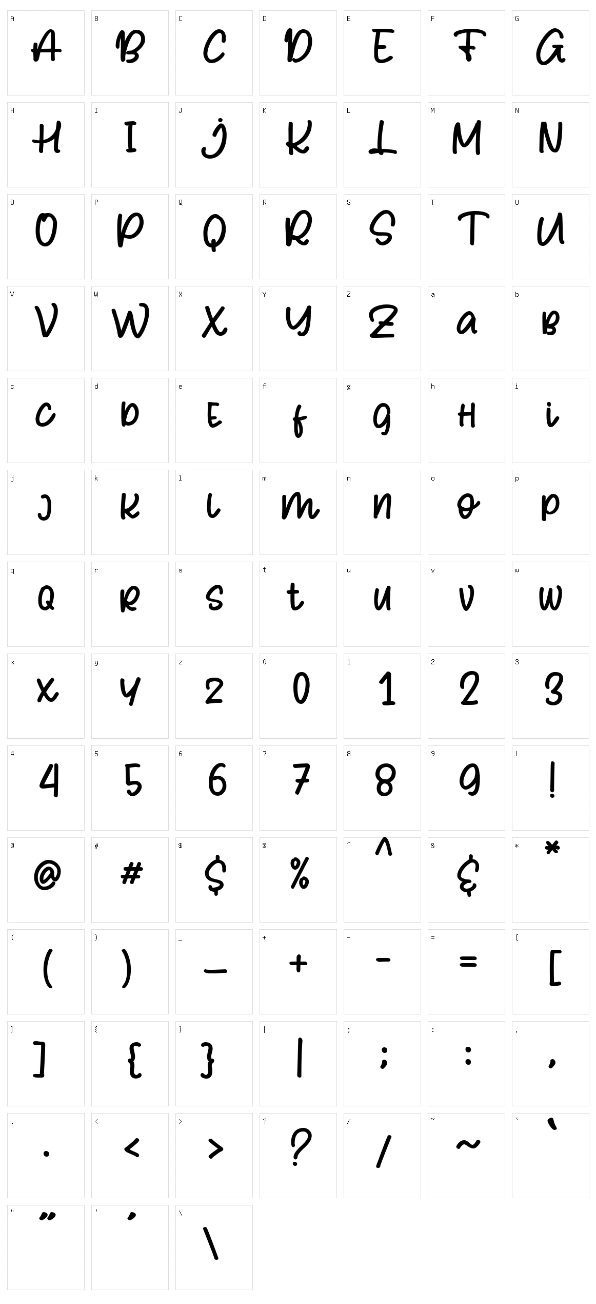Shegon Character Set