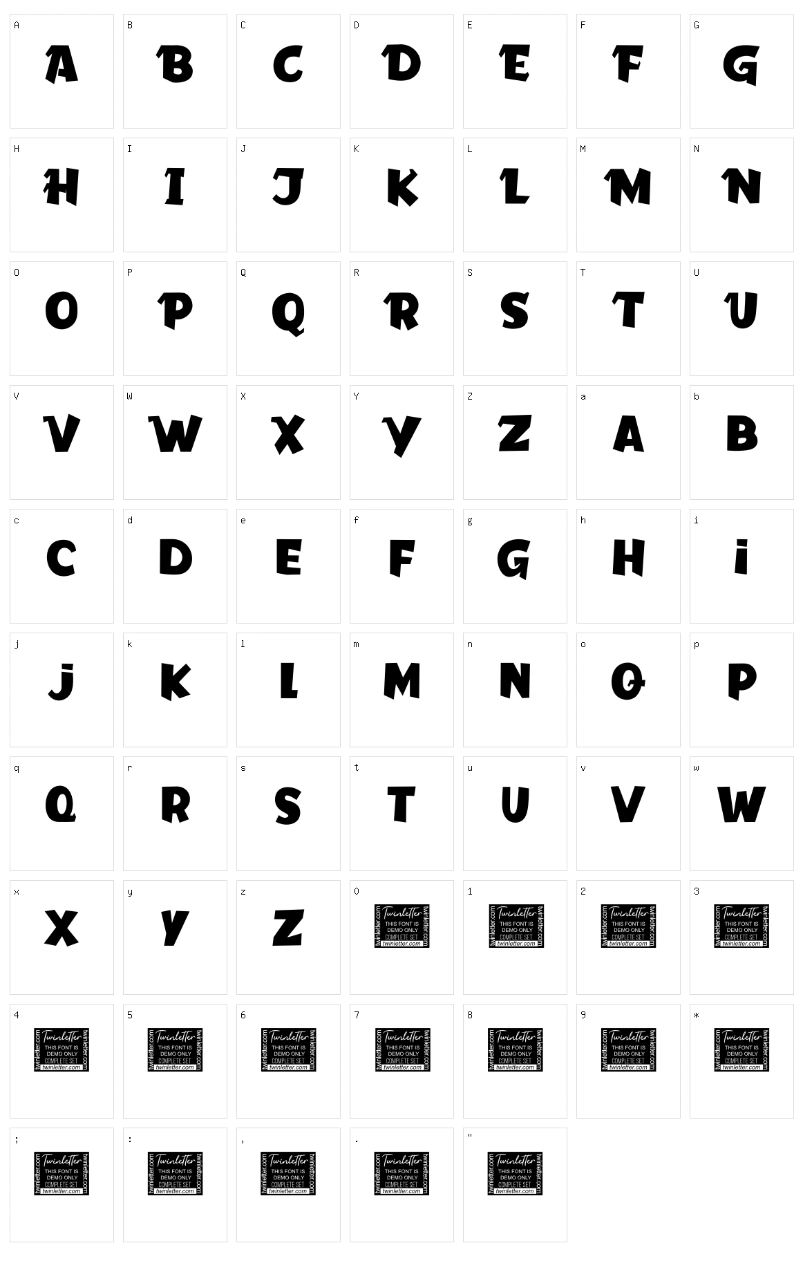 Siller Character Set