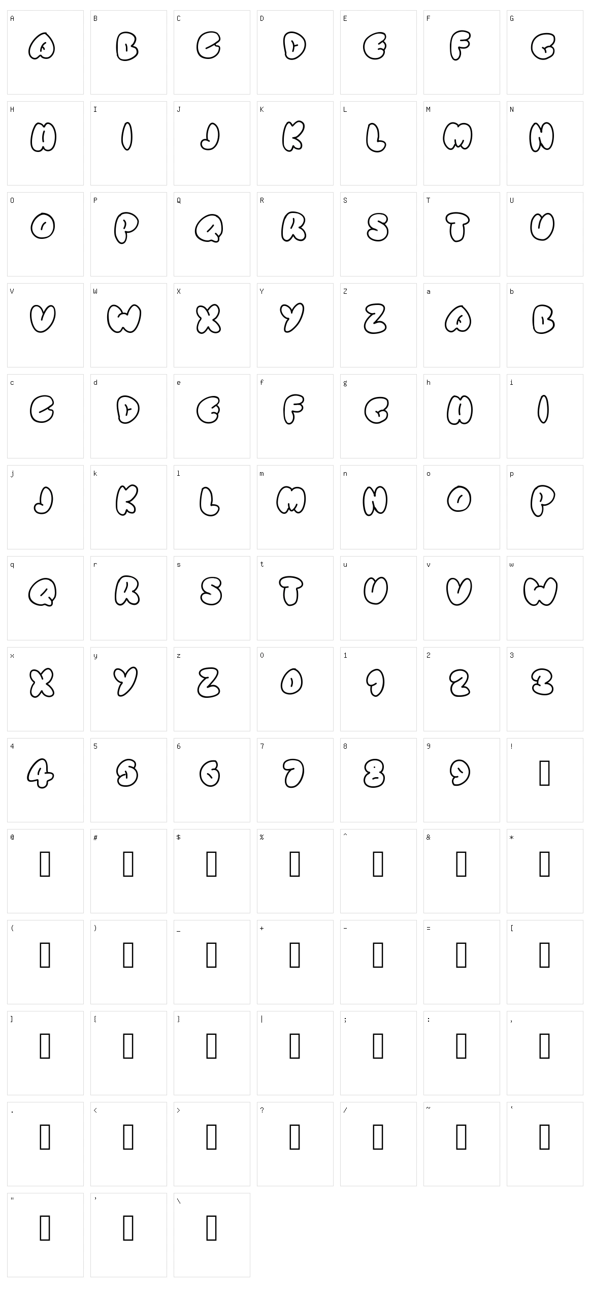 Simple Rounded Character Set