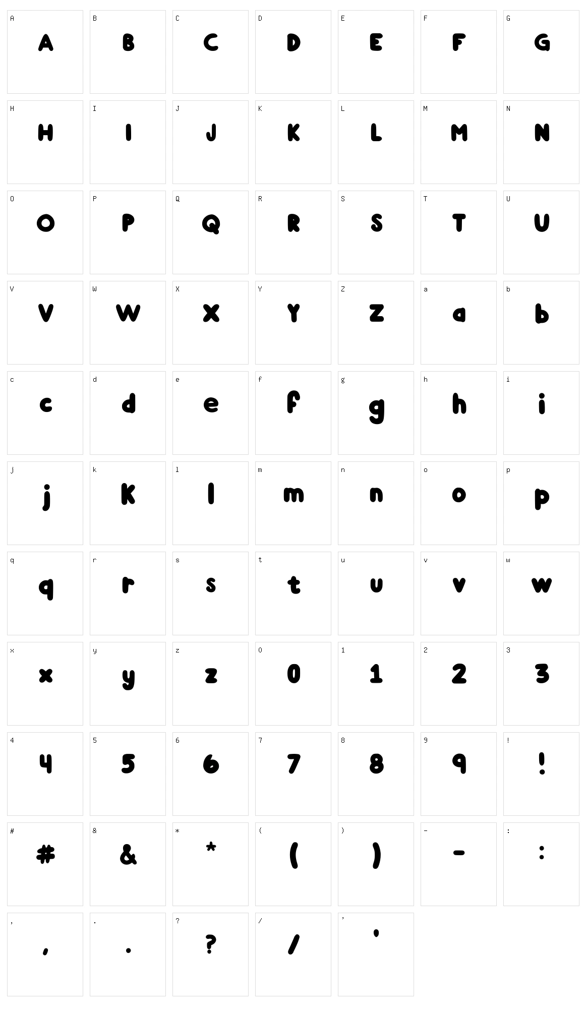 Singularity Character Set