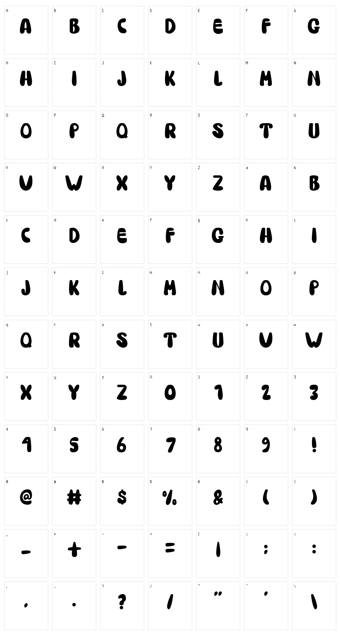 Sinky Character Set