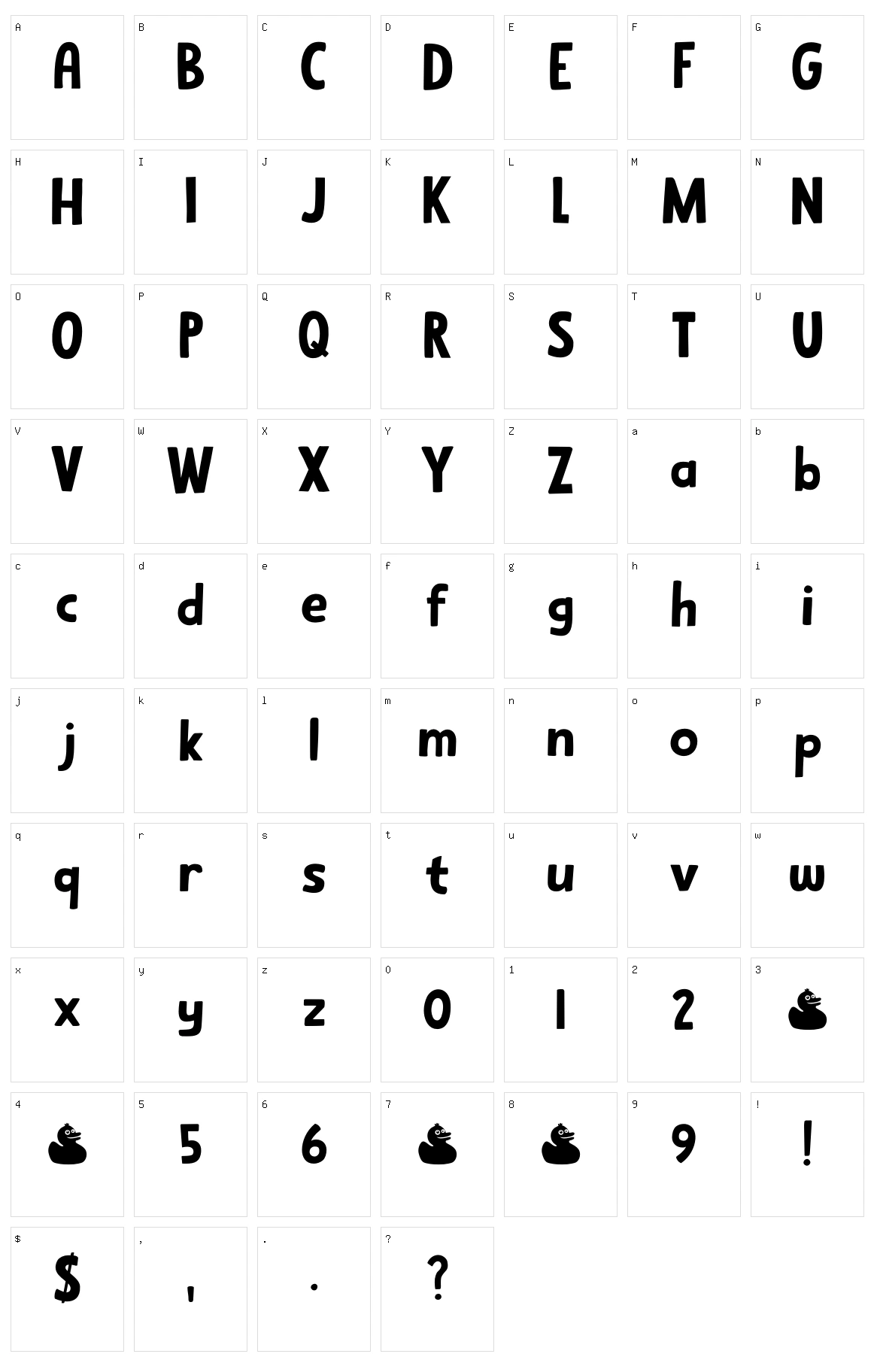 Sitting Duck Character Set