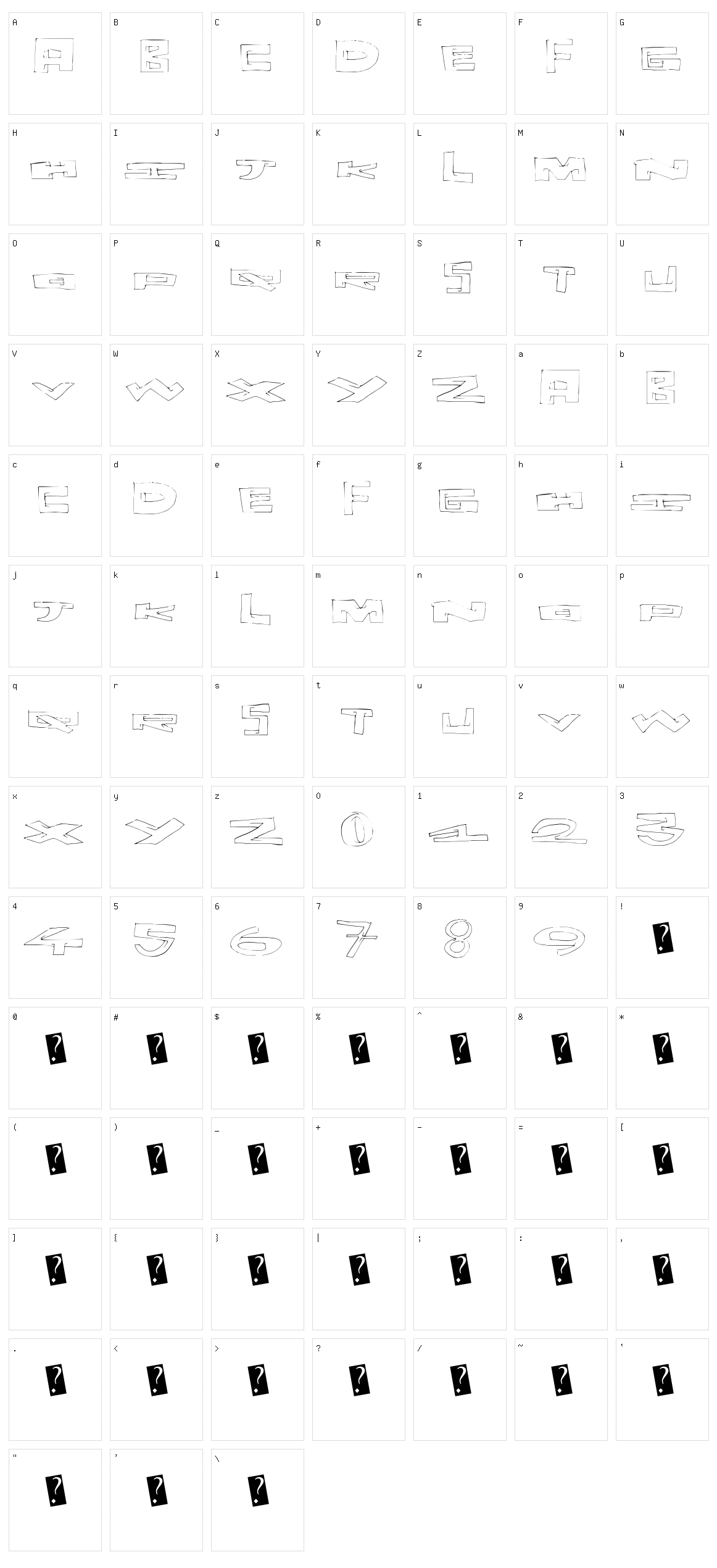 Size Matters Character Set