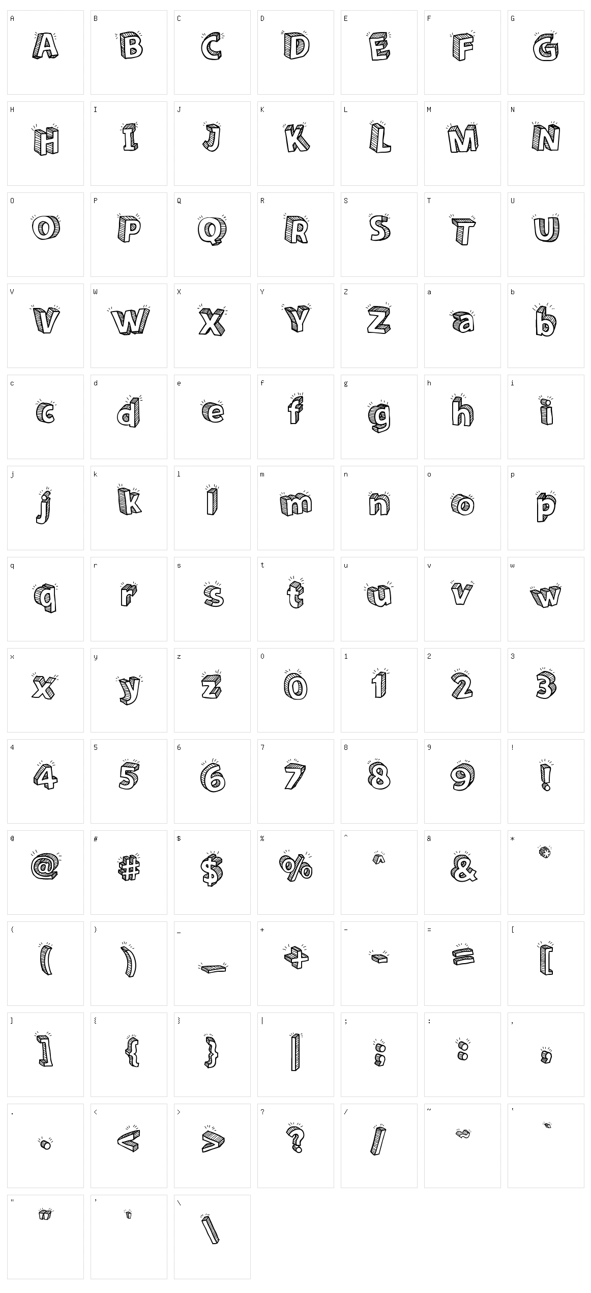 Sketch 3D Character Set
