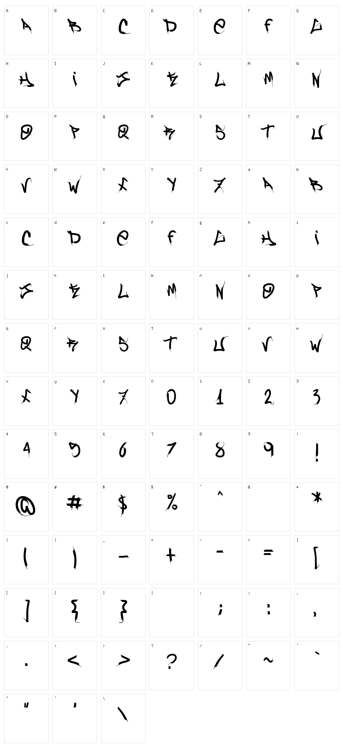 Brock165 Character Set
